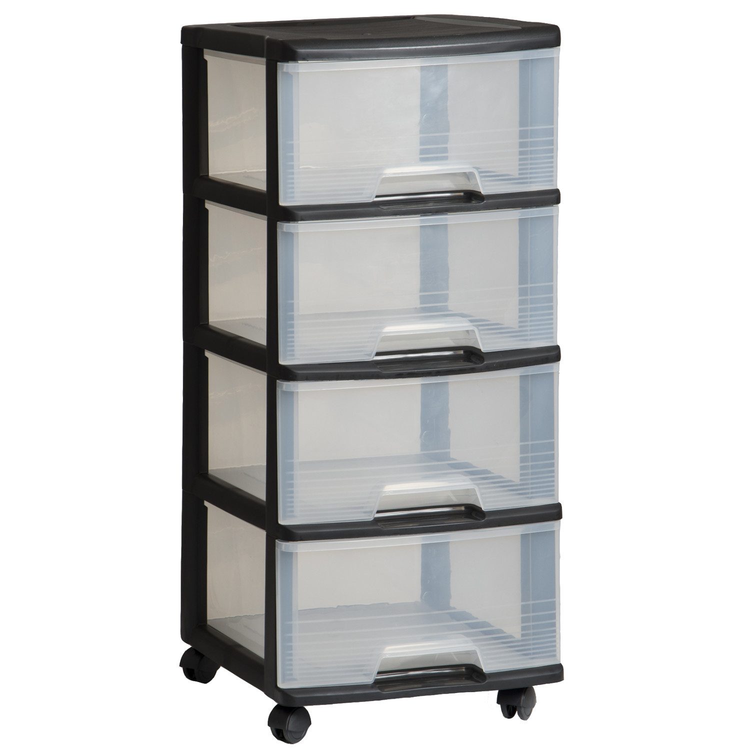 Curver Regal Rollregal mit Schubladen 4 x 20 l