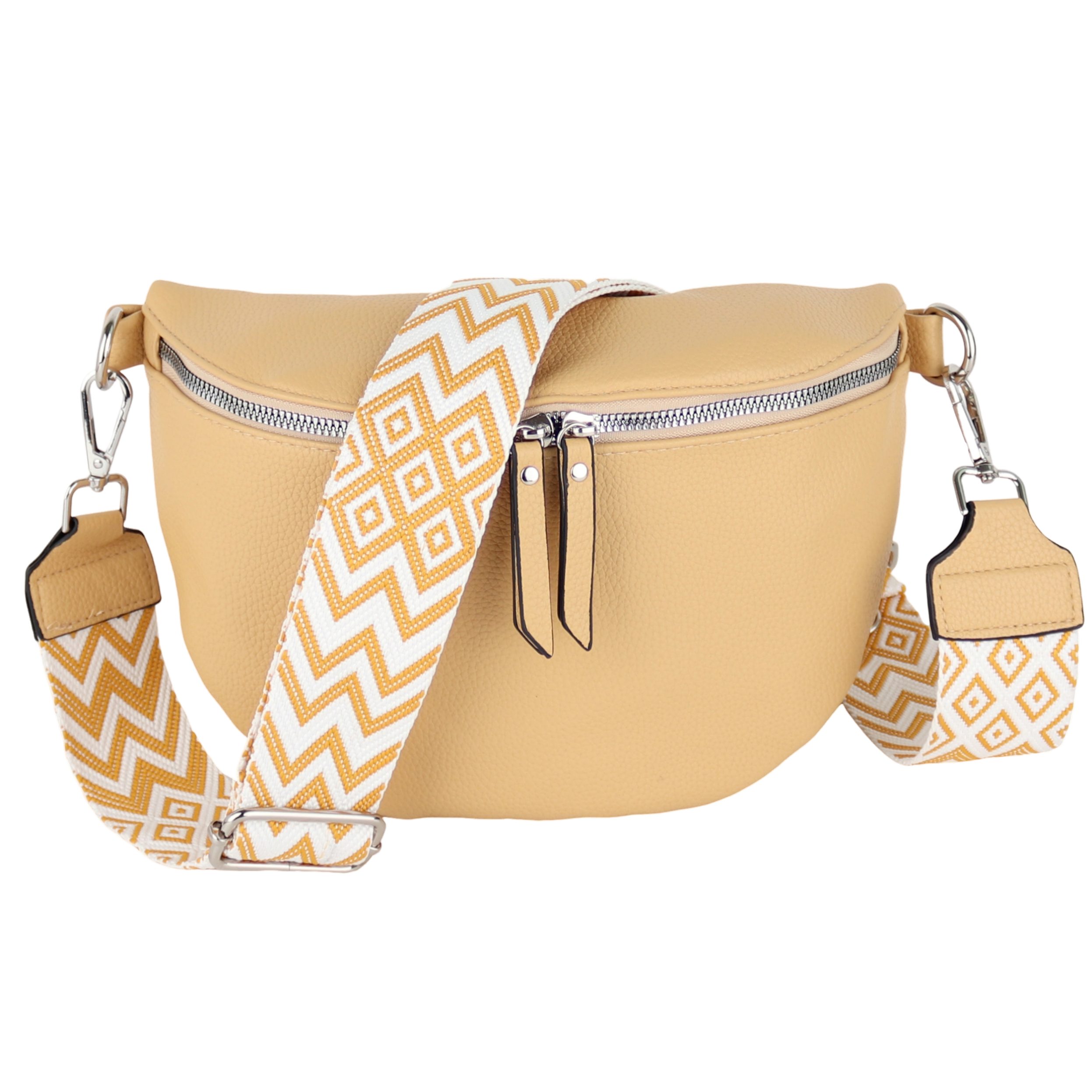 MIRROSI Bauchtasche Damen Taschen, Umhängetasche, Brusttasche, 26x18x9cm Veganes Leder (Schultertasche für jeden Anlass), Crossbody Bag, Bohemian gemusterten& verstellbaren Schulterriemen