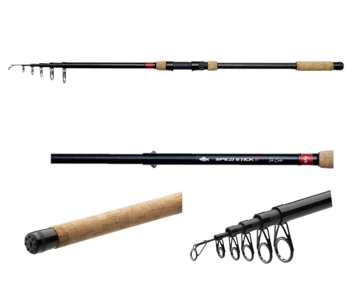 DAM Fishing Karpfenrute Spezi Stick II Carp Tele 3,60m 2,75lb 30-60g Teleskop Karpfen Rute, Carbon Blank