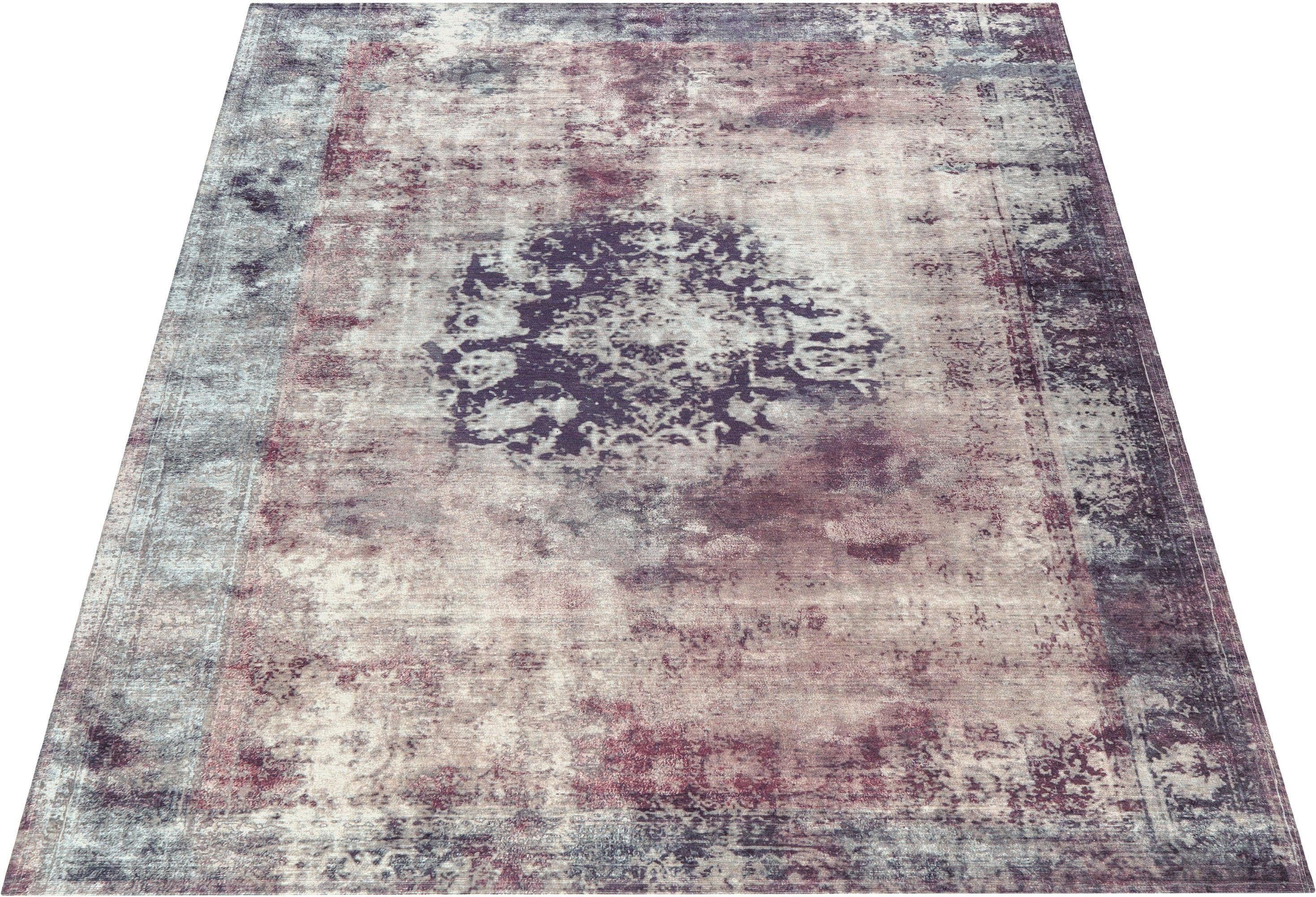 Teppich Nelio, Leonique, rechteckig, Höhe: 9 mm, Vintage Design, Used-Look,  Kurzflor, Teppich mit Bordüre