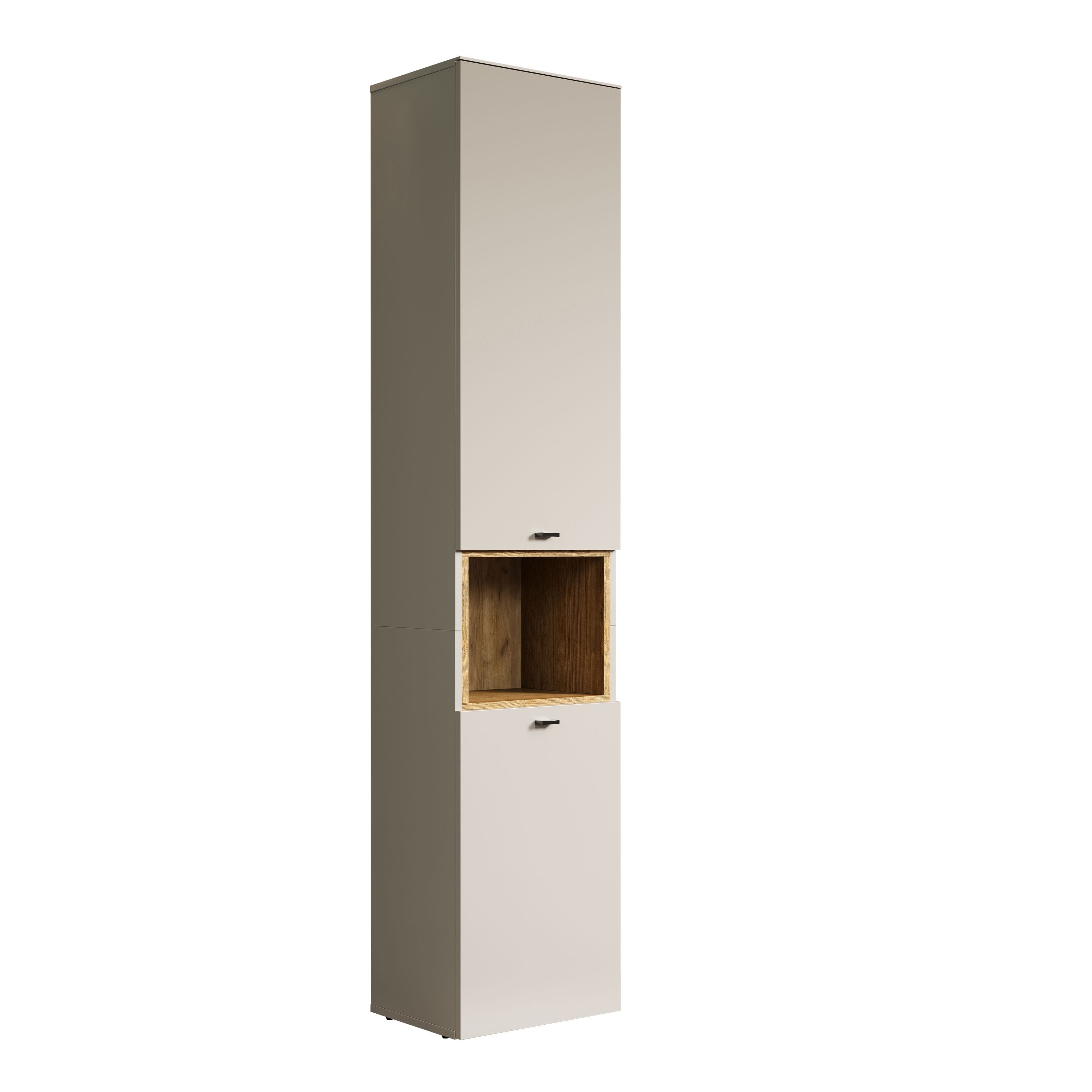trendteam Hochschrank In Kaschmir Melamin & Evoke Oak Nachbildung B/H/T: 40 / 186 / 31 cm