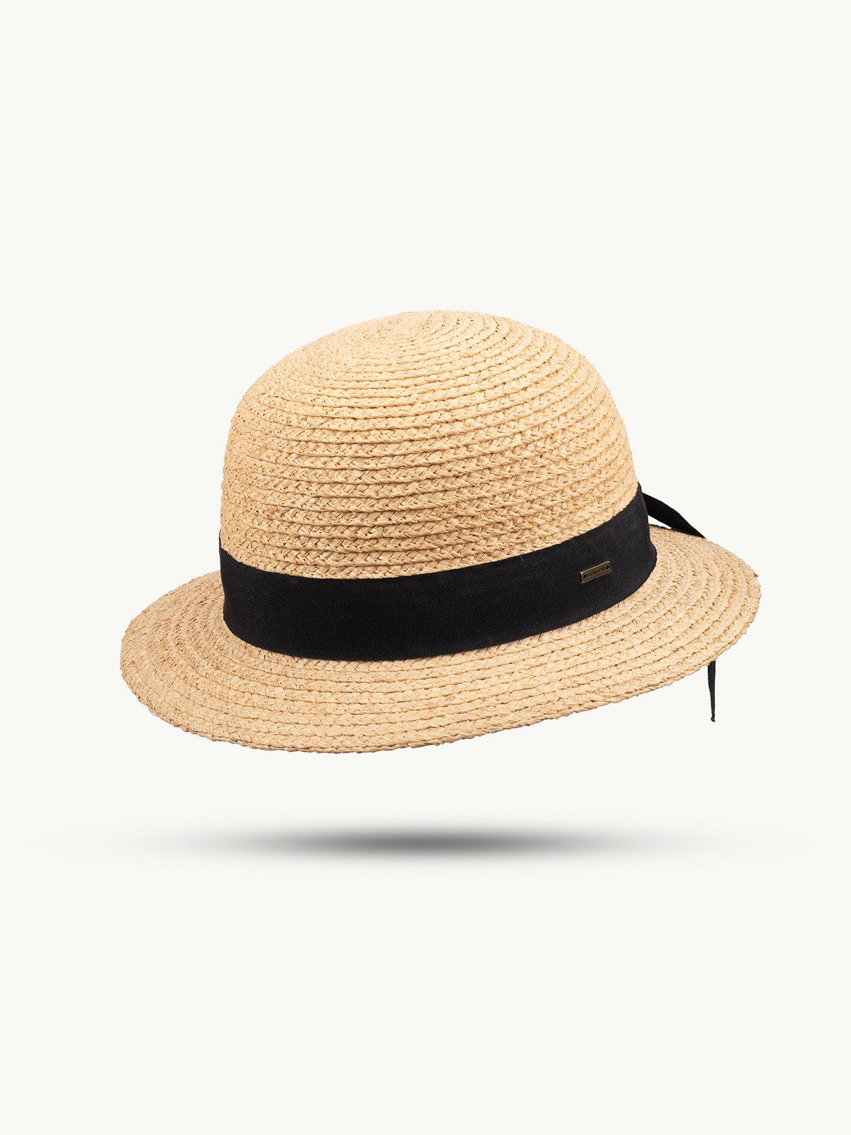 Scippis Strohhut SCIPPIS Hut „Malala“ – Raffia natur mit elegantem schwarzem Ripsband