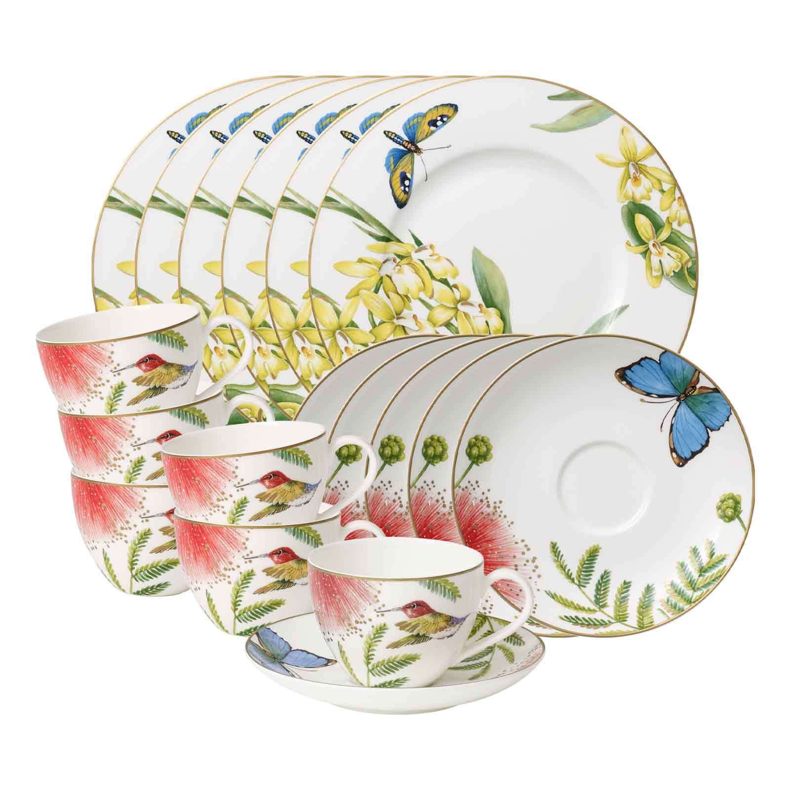Villeroy & Boch Kaffeeservice Amazonia Kaffeeservice 18er Set (18-tlg), 6 Personen, Porzellan