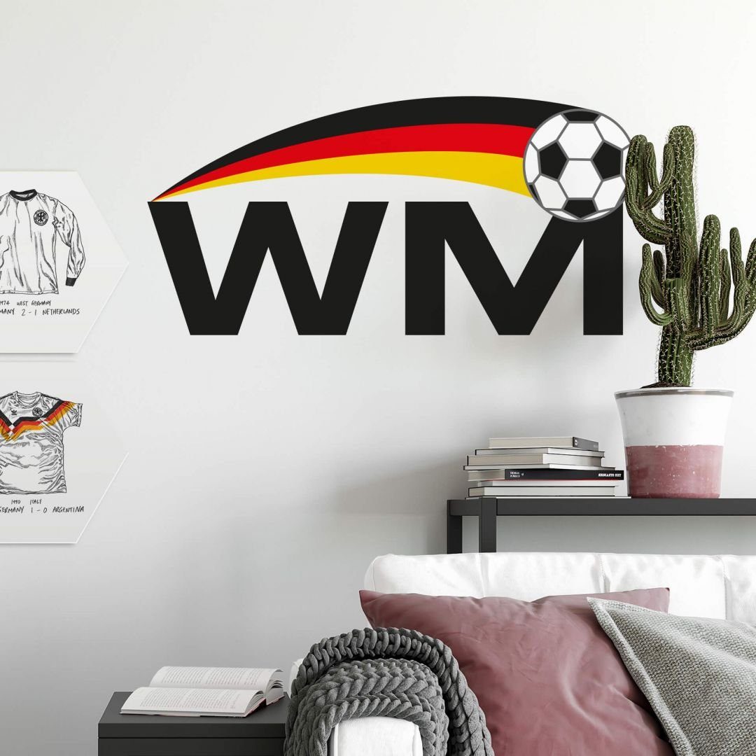 K&L Wall Art Wandtattoo Wandtattoo WM Fußball Jungen Klebebilder Kinderzimmer Sport Deko, Wandbild selbstklebend, entfernbar