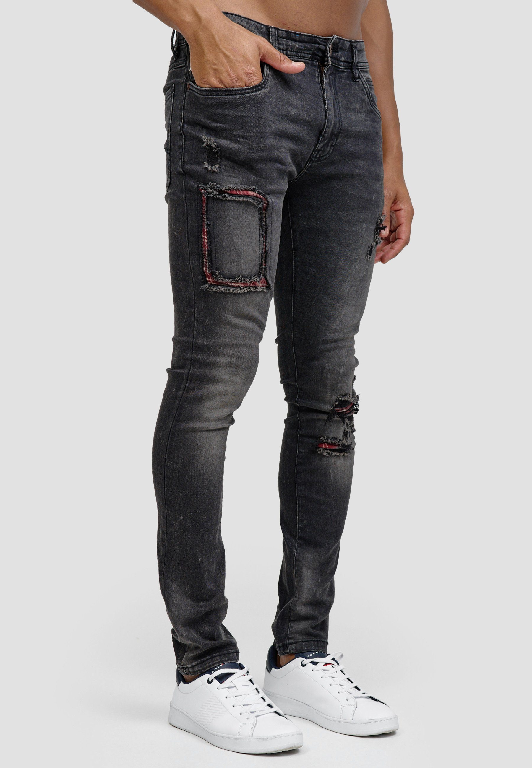 Indicode Slim-fit-Jeans Compton Vintage Black