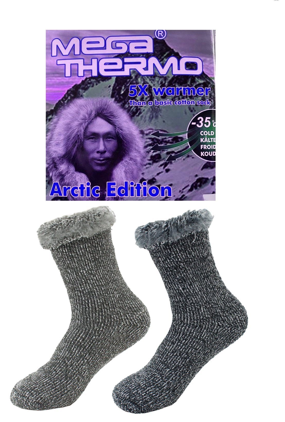 Socken Herren Winter Socken Strümpfe 2 Paar Gr. 43-46 MEGA THERMO bis -35°