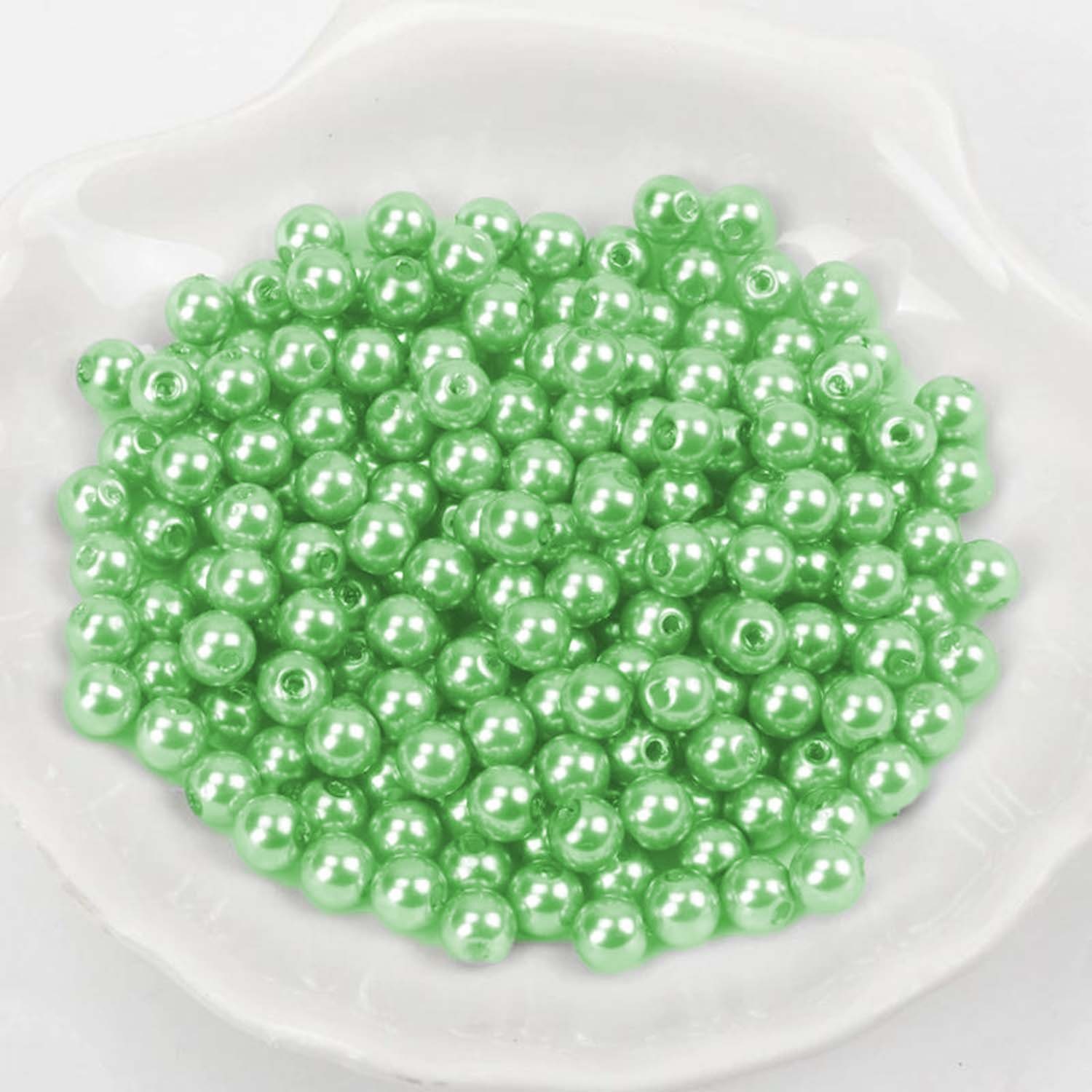 Kopper-24 Bastelperlen Wachsperlen ca. 100 Stück, 8mm, Grün hell
