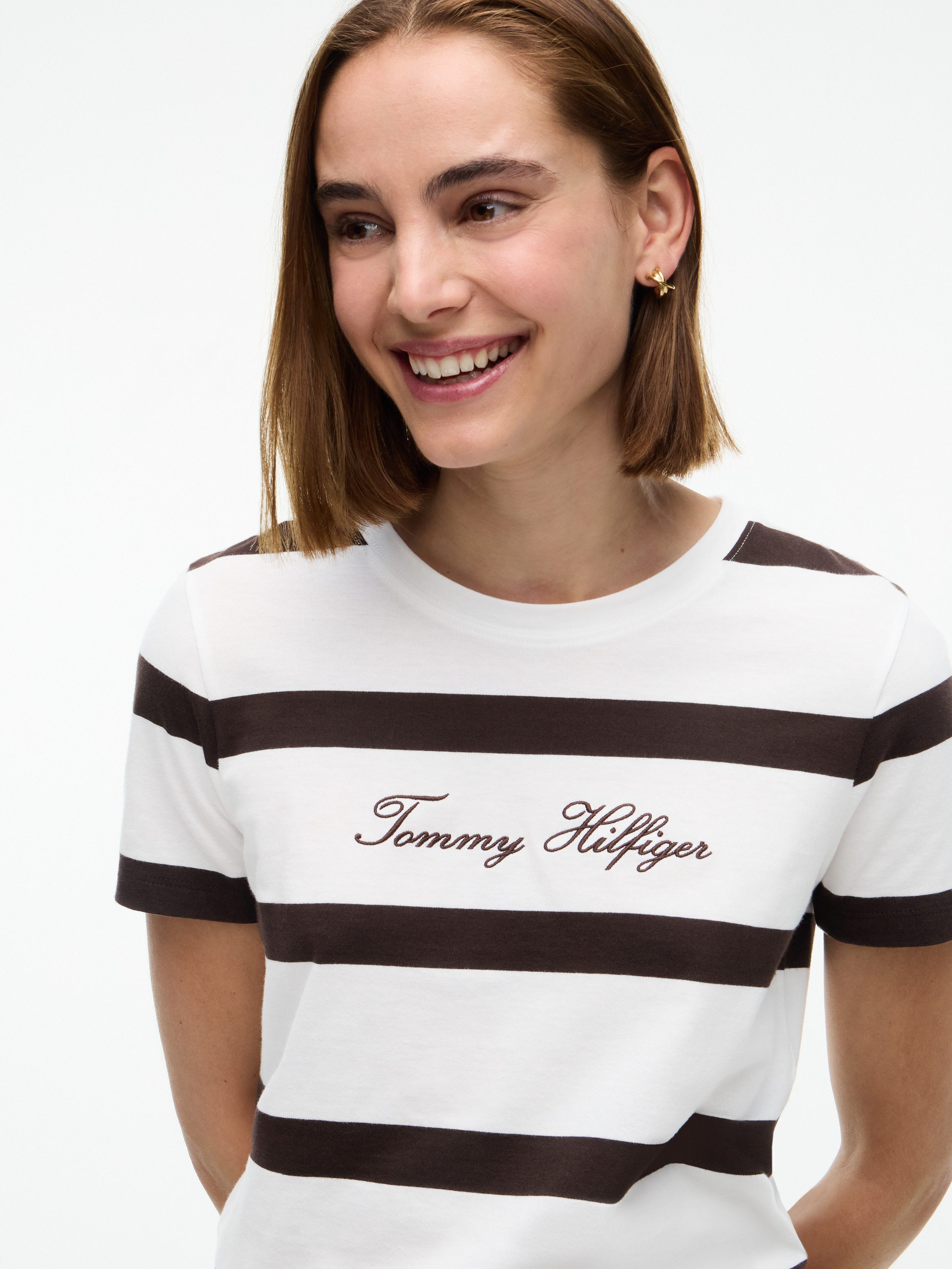 Tommy Hilfiger Kurzarmshirt SCRIPT REG C-NK SS T-SHIRT Baumwolle