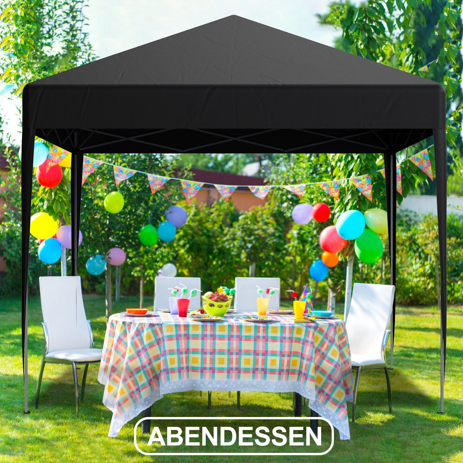 loefme Faltpavillon 2x2m / 3x3m, mit 4 Seitenteilen, Gartenpavillon mit 4 seitenteilen, höhenverstellbar,mit Tragetasche