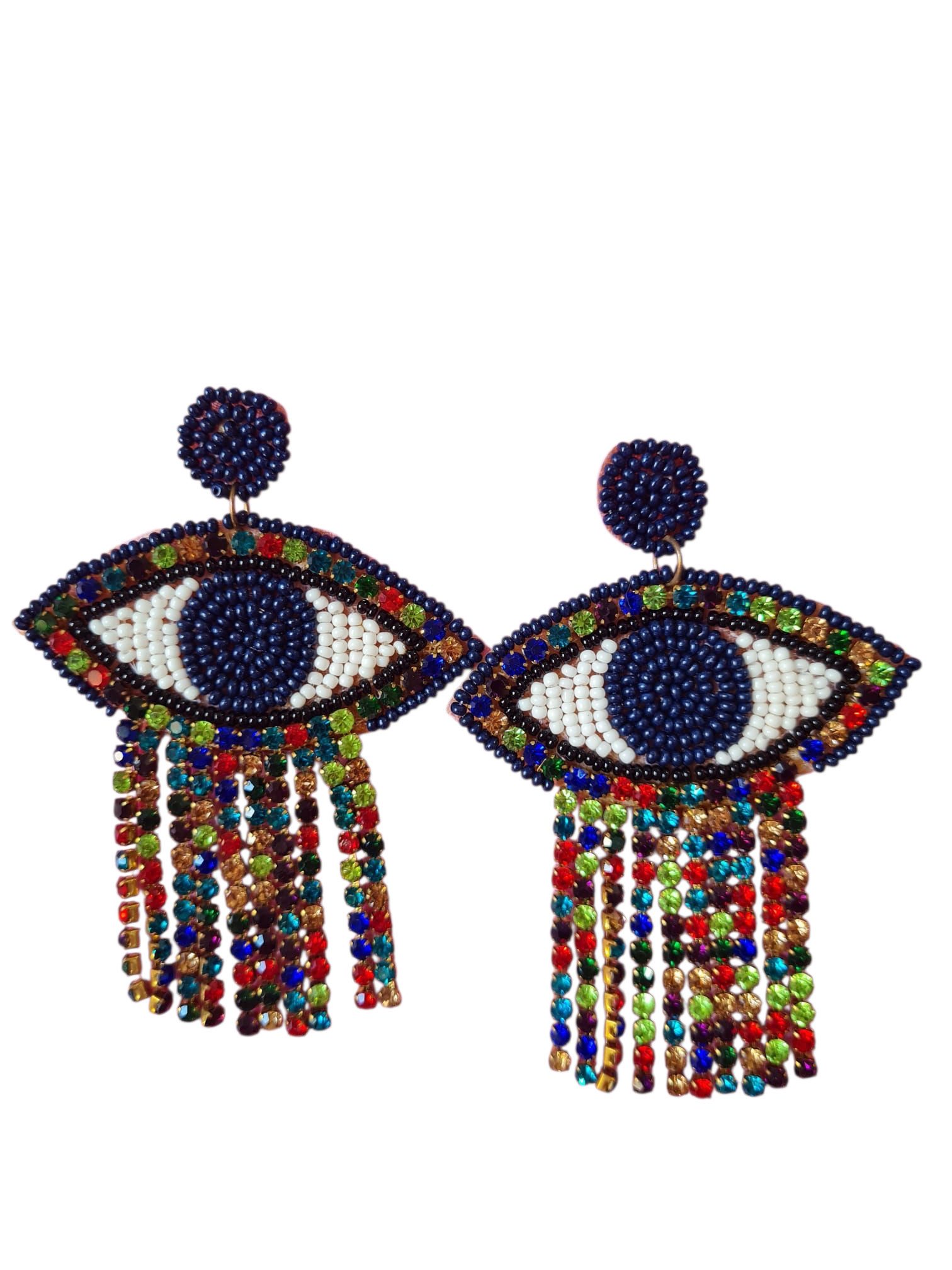 PfauGermany Серьги из бисера NAZAR FUNKY Design