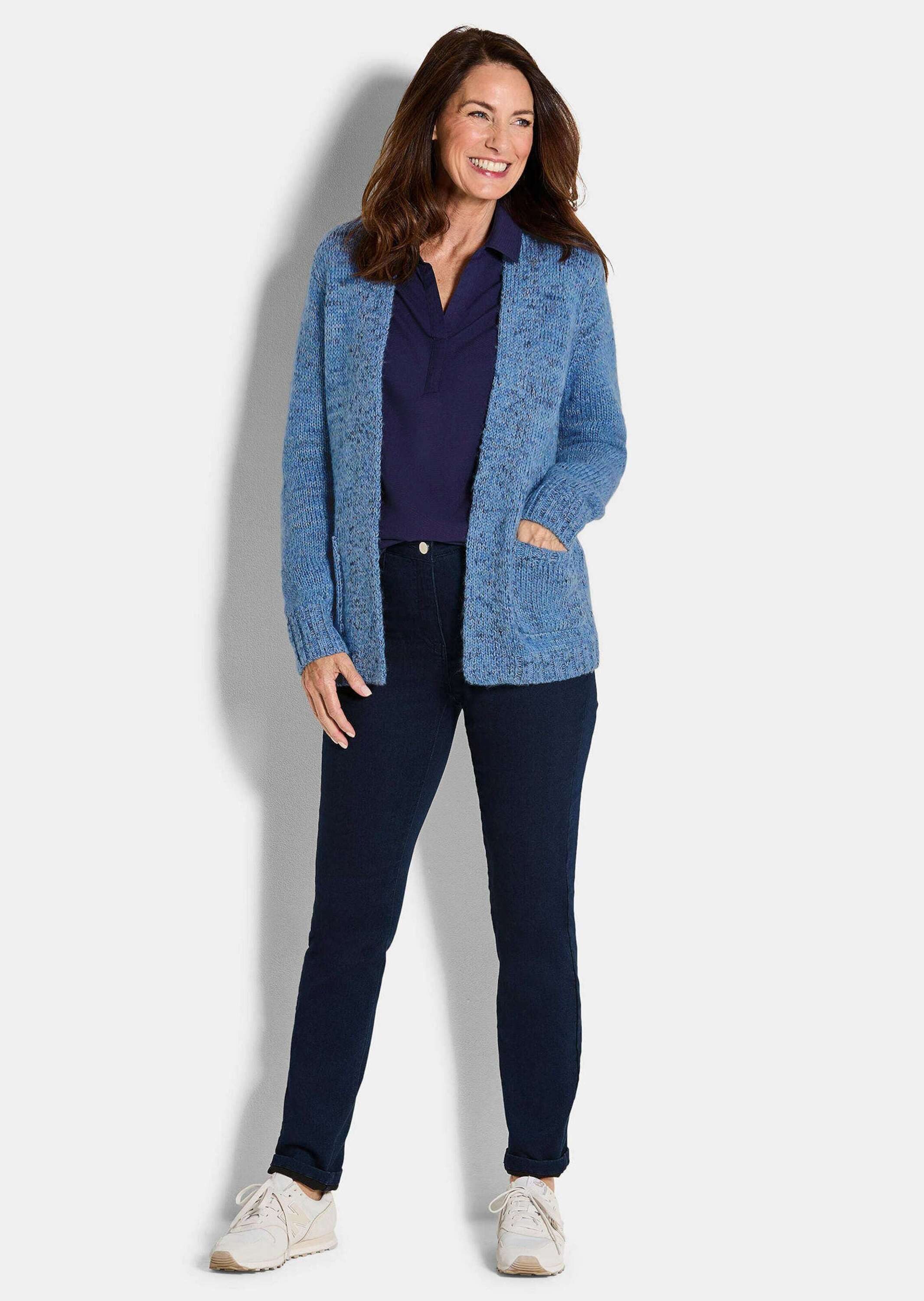 GOLDNER Strickjacke Langarm Melange-Cardigan, flauschig Weiche Jacke mit Ta günstig online kaufen