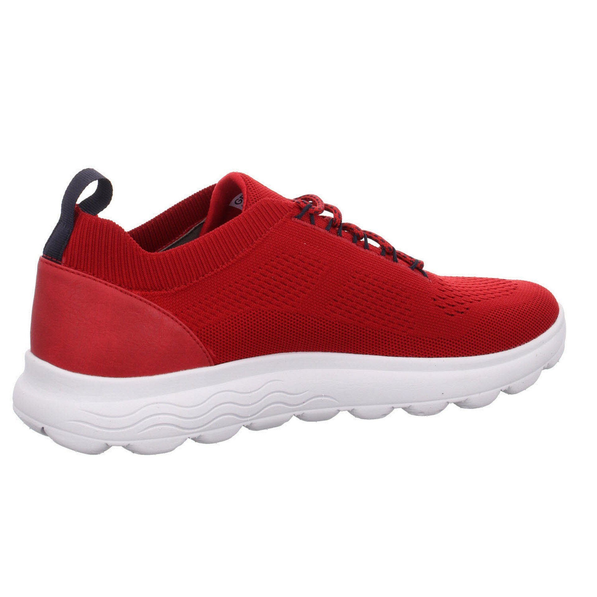 Schnürschuh Sneaker Leder-/Textilkombination Herren RED Schuhe Sherica Sneaker Geox