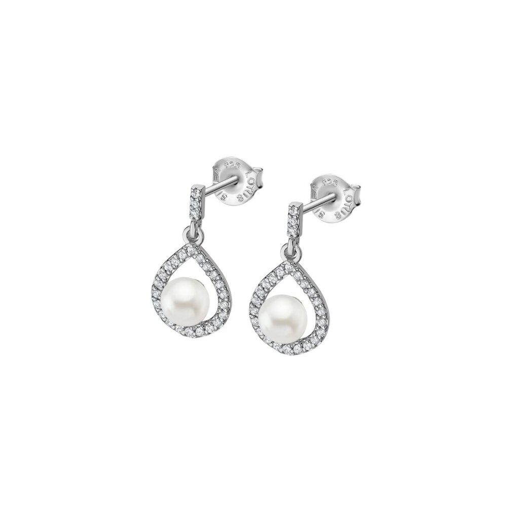 Paar Ohrstecker Elegant silver earrings with zircons and pearls LP3198-4 / 1
