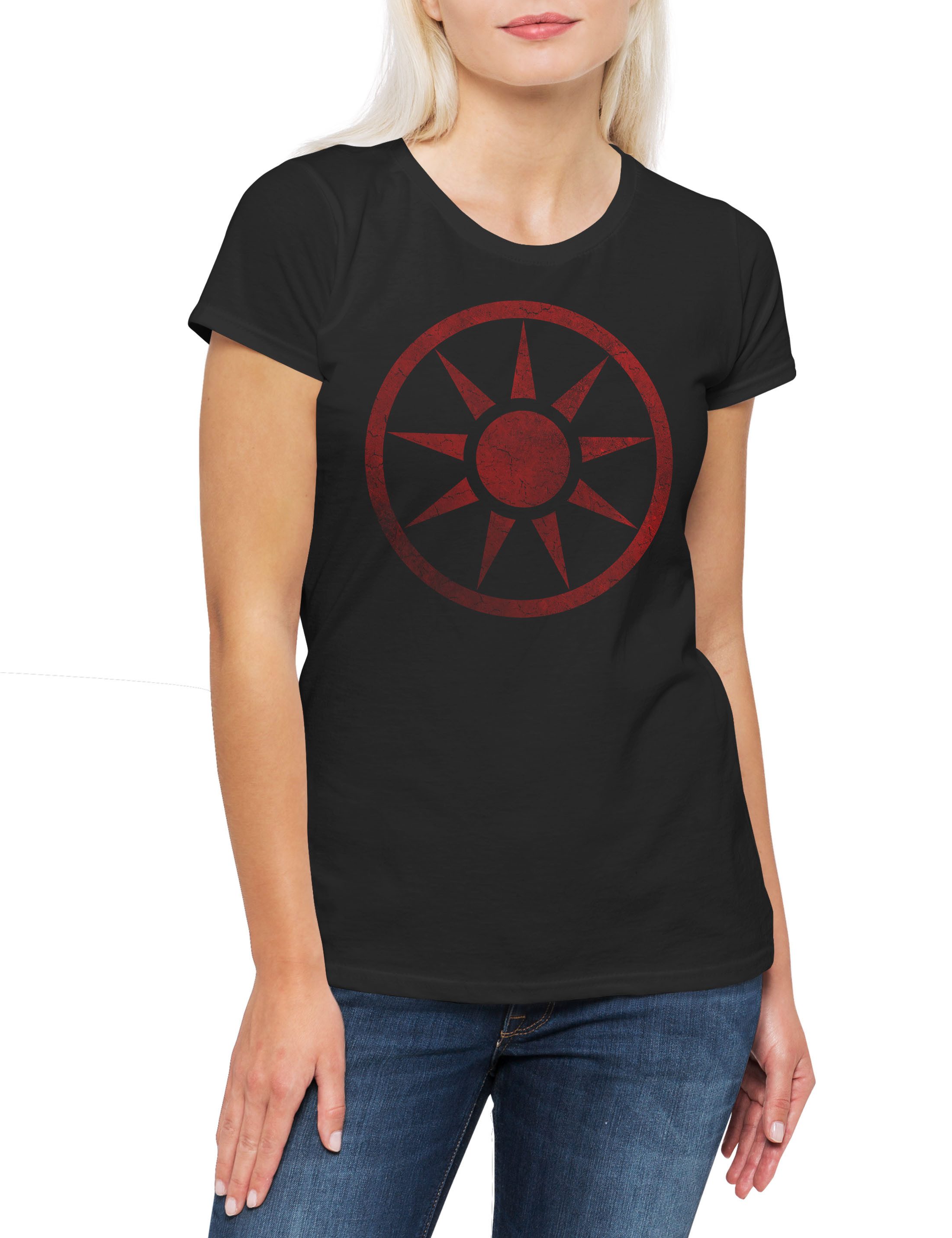 Print-Shirt Dark Lord Of Star Logo Damen T-Shirt Krieg Sith Side Imperium Wars