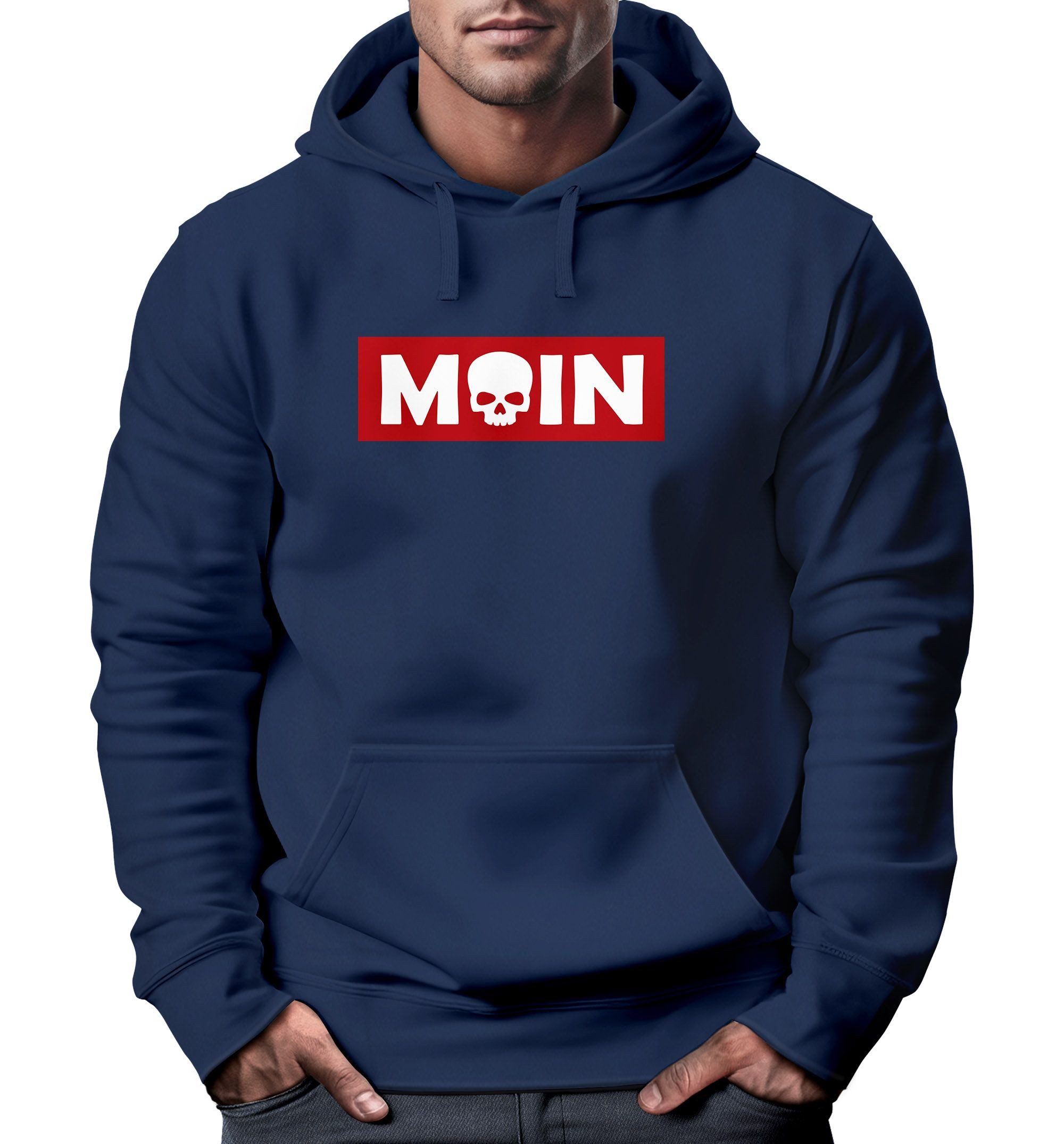 Neverless Hoodie Hoodie Herren Schriftzug Moin günstig online kaufen