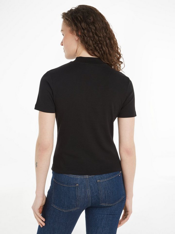 Tommy Hilfiger Stehkragenshirt NEW CODY SLIM CROP MOCK-NK mit Logostickerei