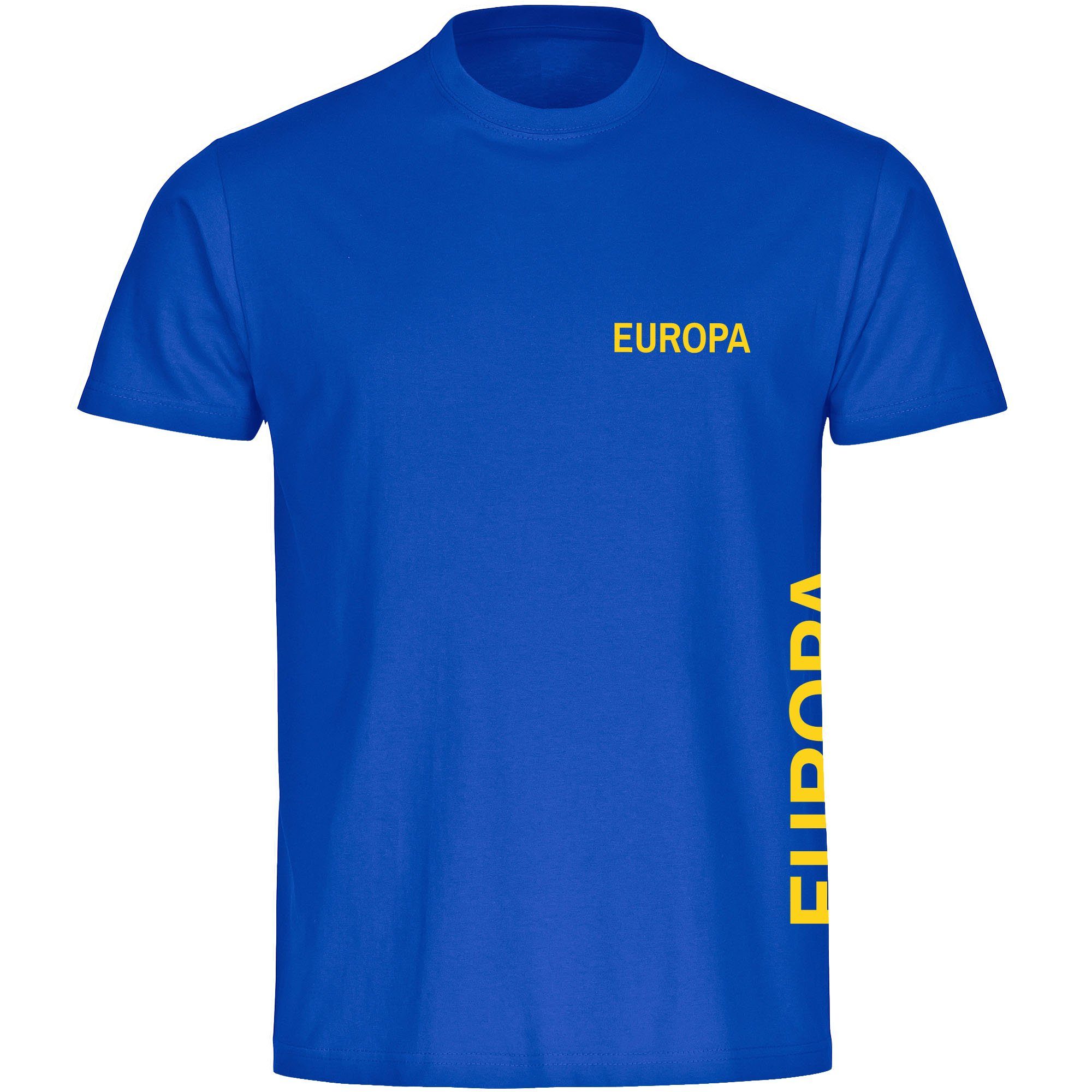 multifanshop T-Shirt Herren Europa - Brust & Seite - Männer