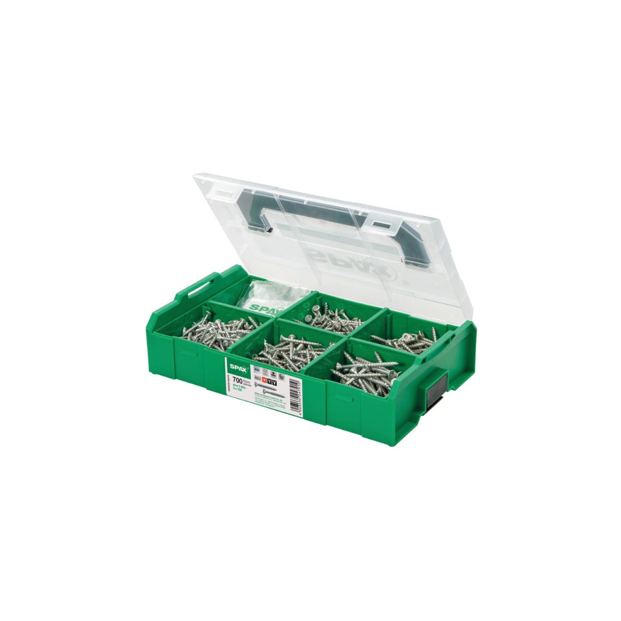 SPAX Schrauben- und Dübel-Set Spax ART 89021 Sortiment L-BOXX Mini WIROX, Montagekoffer gal Zn S