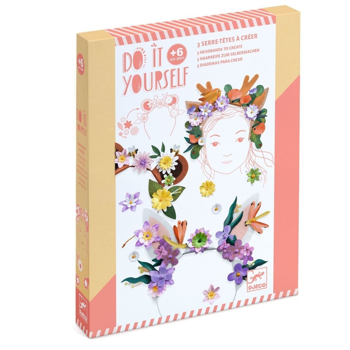 DJECO Kreativset DIY: Haarreif Flower Friends Bastelset für Kinder