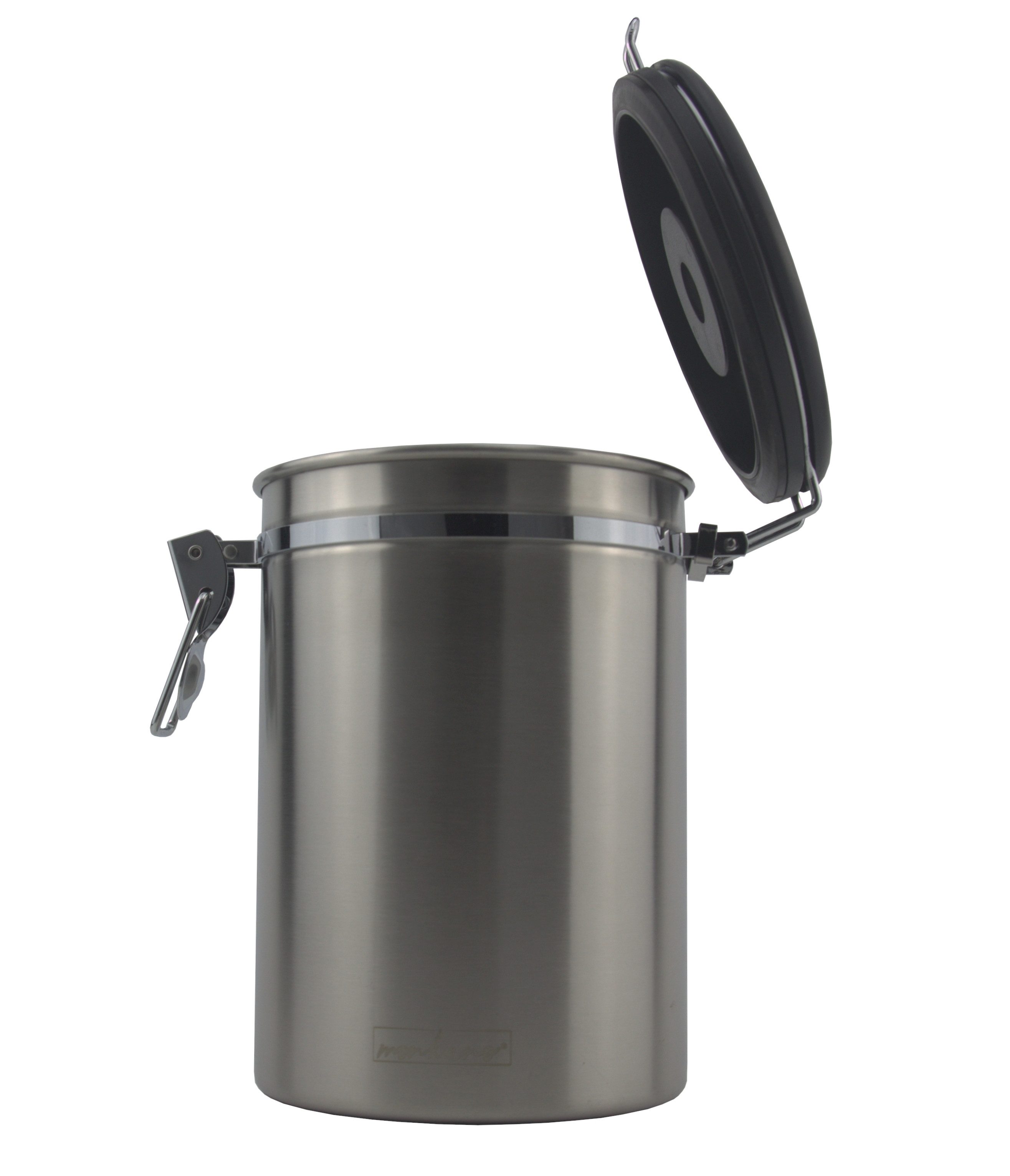 monkano Aufbewahrungsbox Kaffeedose Vorratsdose Aroma-Ventil 2,0L Edelstahl mattiert Monkano