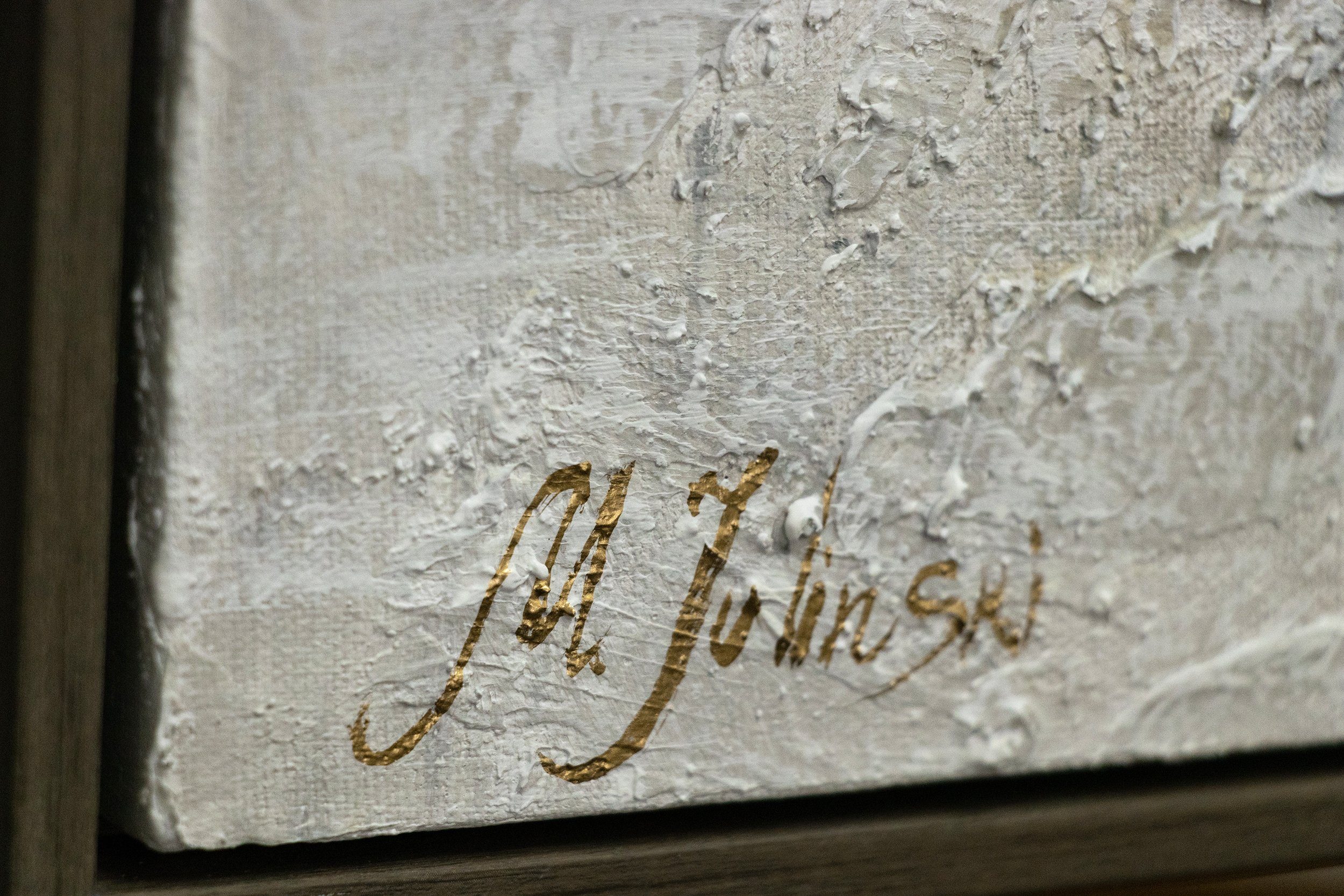 YS-Art Gemälde Unendlichkeit, Abstrakte Bilder, Leinwandbild Abstrakt 3D Effekt in Gold mit Rahmen