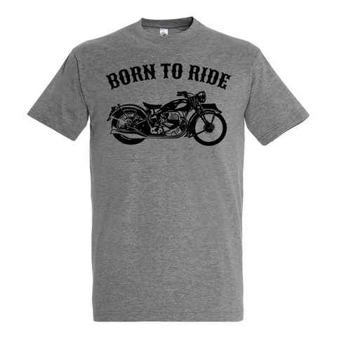 Youth Designz Print-Shirt Born To Ride Herren T-Shirt Biker Motorrad mit modischem Spruch Print