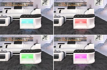 Sofa Dreams Ecksofa Ledercouch Ledersofa Bergamo L Form Leder Sofa, Couch, mit LED, wahlweise mit Bettfunktion als Schlafsofa, Designersofa