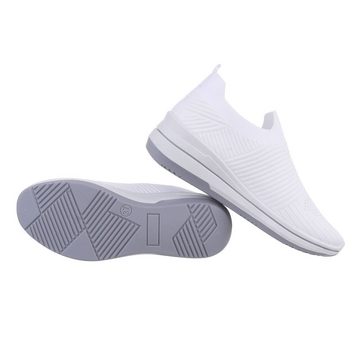 Ital-Design Damen Low-Top Freizeit Sneaker (85960365) Keilabsatz/Wedge Sneakers Low in Weiß