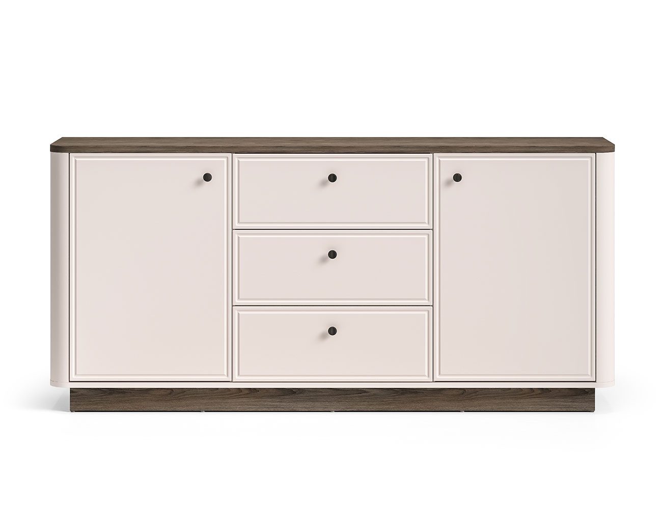 Feldmann-Wohnen Sideboard Vilavio (2-türig, 2 Einlegeböden, 3 Schubladen, 1 St., moderne Optik, 2-türig, Soft-Close-Funktion), 185x40x85cm Kaschmir, Eiche Windmill