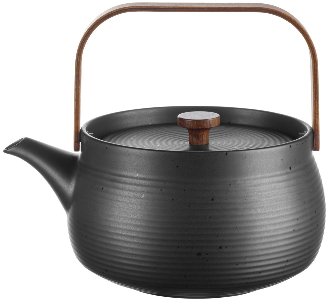 ASA SELECTION Teekanne kitchen'art Teekanne mit Holzgriff black 1,5l, 1.5 l, Geschirr