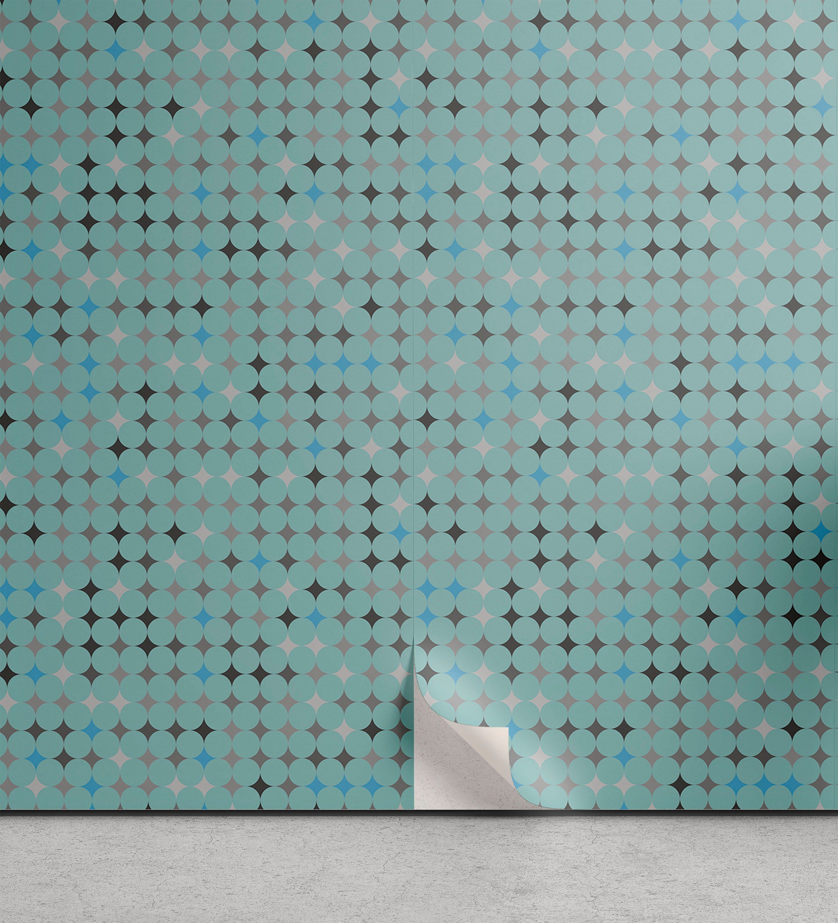 Abakuhaus Vinyltapete selbstklebendes Wohnzimmer Küchenakzent, Geometrisch Moderne Runde Muster-Kunst
