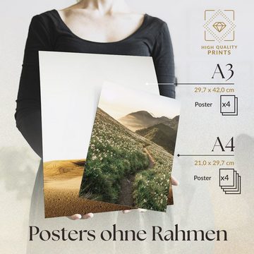Heimlich Poster Set als Wohnzimmer Deko, Bilder DIN A3 & DIN A4, Herbst Dekoration, Landschaften