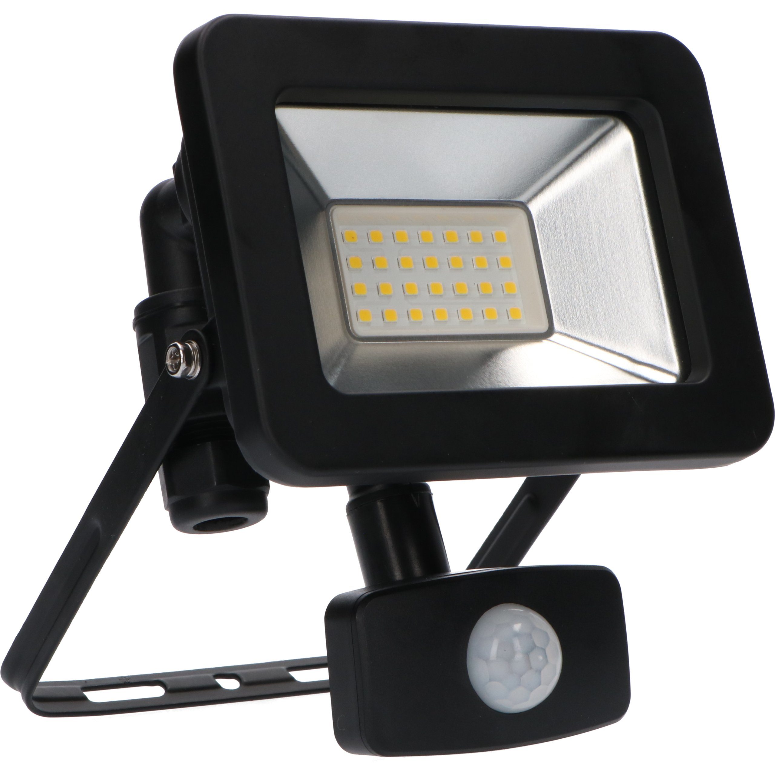 20 LED schwarz LED's LED, neutralweiß LED-Außenstrahler, Bewegungsmelder 0310712 Flutlichtstrahler mit Watt light IP44
