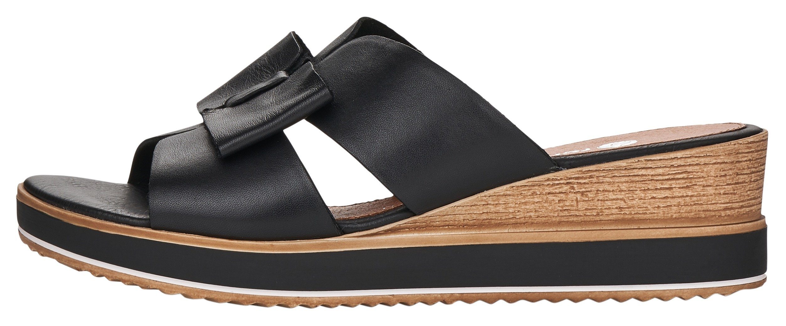 Remonte Pantolette Keilabsatz, Sommerschuh mit schöner Zierschleife