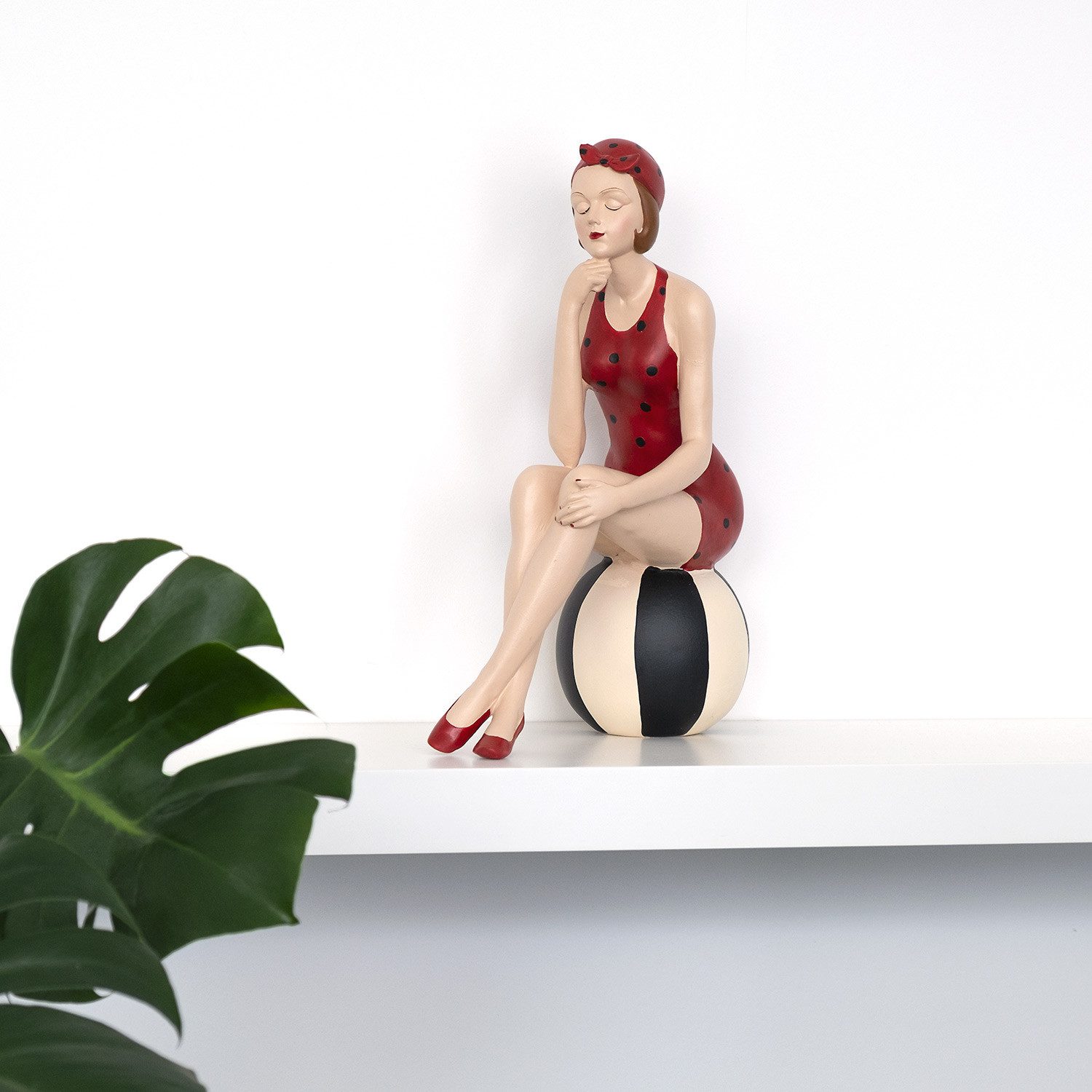 Moritz Dekofigur Deko Figur Pin Up Girl 30cm Lady Burlesque 50 /60 er Jahre, Polyresin Figuren Deko Geschenk Geometrische TierFigur Modern Skulptur