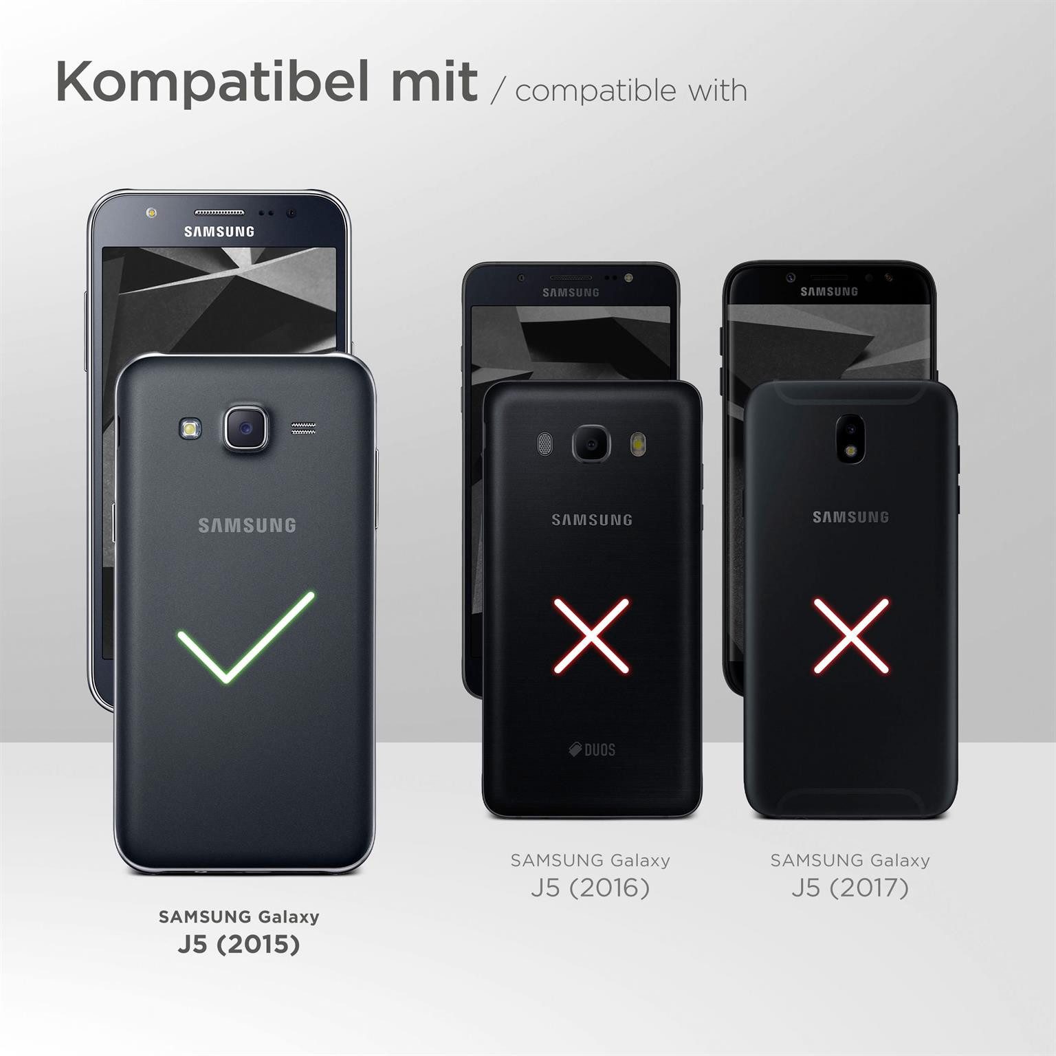 ONEFLOW Handyhülle für Samsung Galaxy J5 (2015) Wasserdichte Tasche BeachBag Schwarz 5 Zoll, Hülle mit Touch Kamera Fenster IPX8 Unterwasser-Tasche zum Schwimmen