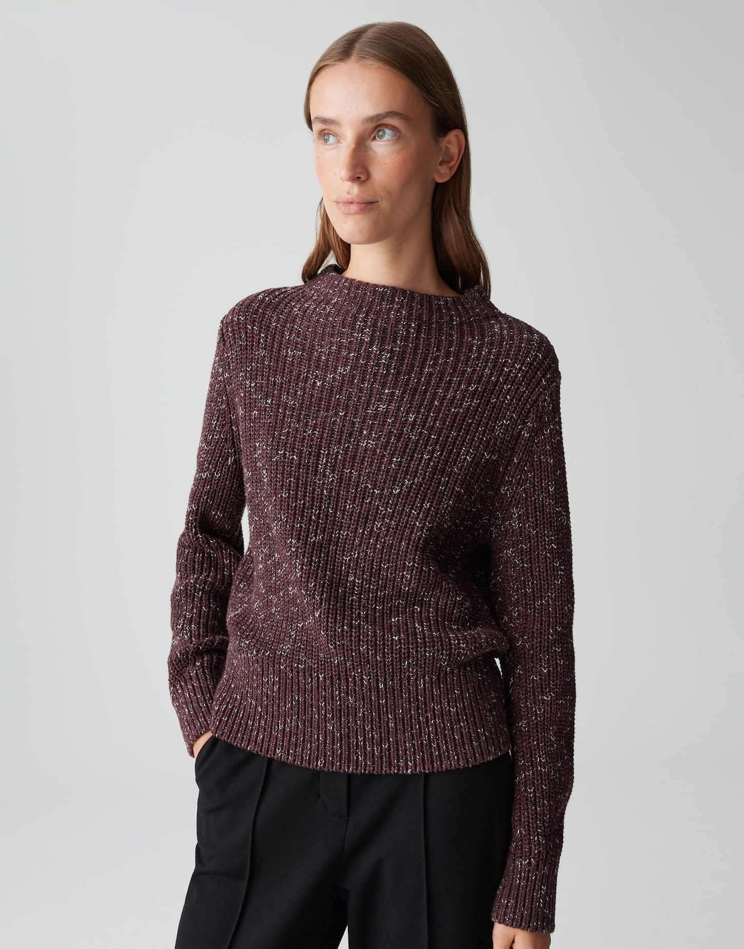 OPUS Strickpullover PULINKA mit Mouliné Effekt Fledermausärmel in 3/4 Länge günstig online kaufen