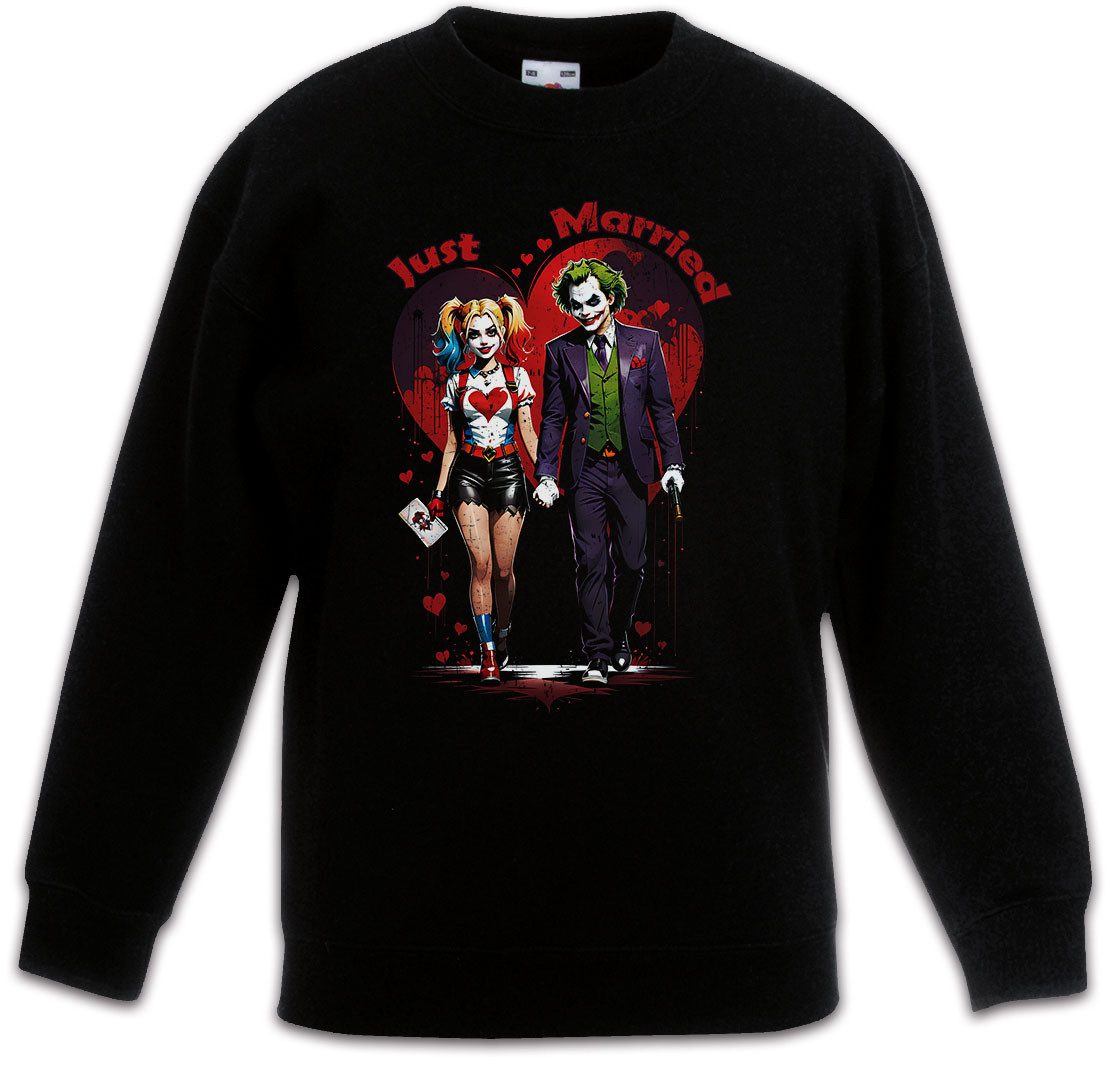 Sweatshirt Just Married Gangster Couple Kinderpullover Bat Logo Quinn Anime