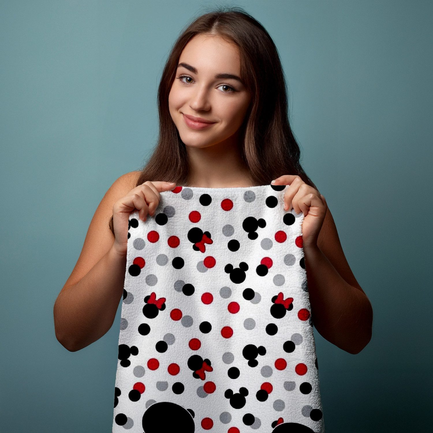 AY!Max Handtücher Minnie Mickey Duschtuch Strandtuch Badetuch 70 x 140 cm, (1 Duschtuch, 1-St), Langlebig