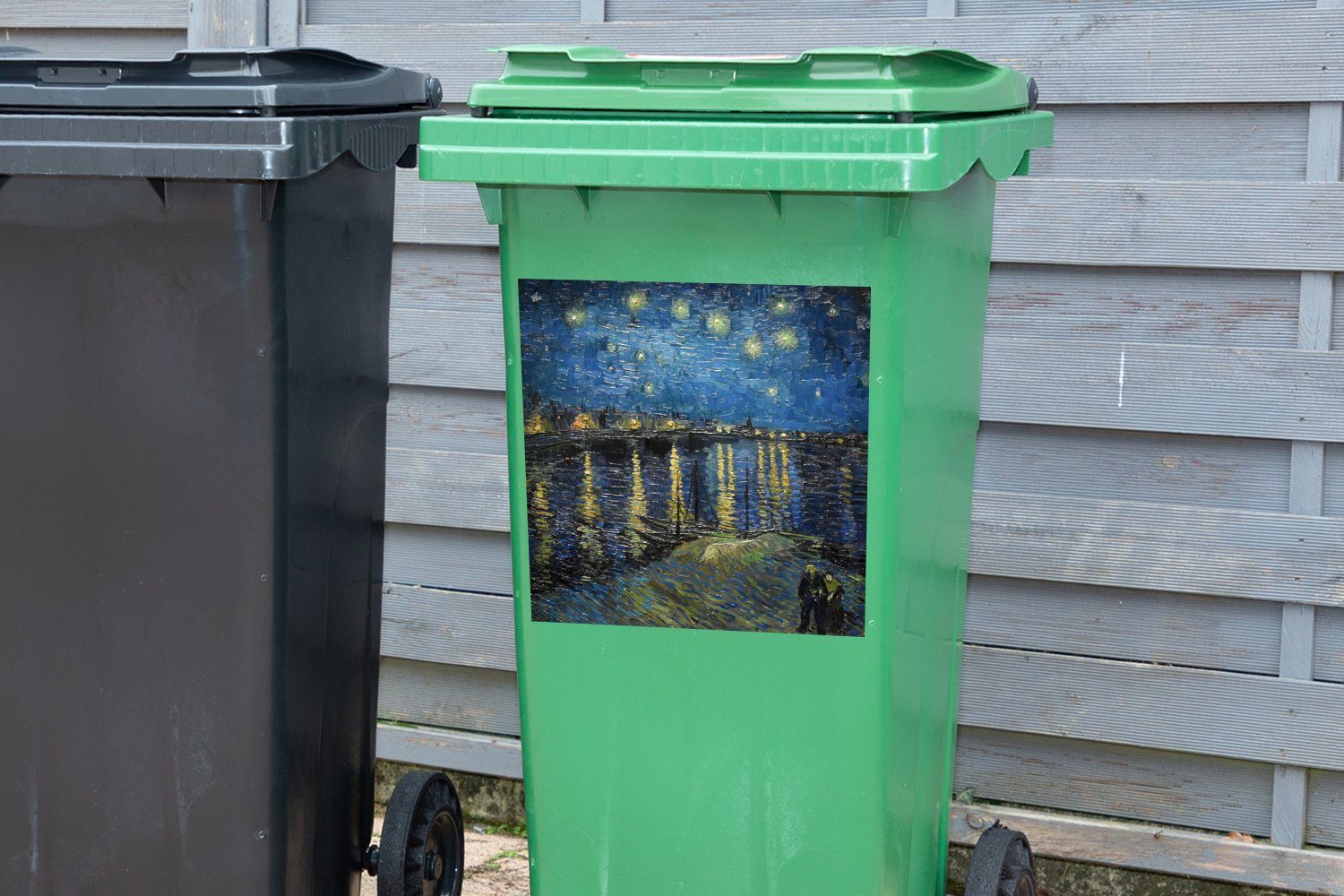 St), Wandsticker (1 Meister Mülltonne, - Sticker, Gogh Van Abfalbehälter Alte MuchoWow Mülleimer-aufkleber, Container, - Brücke