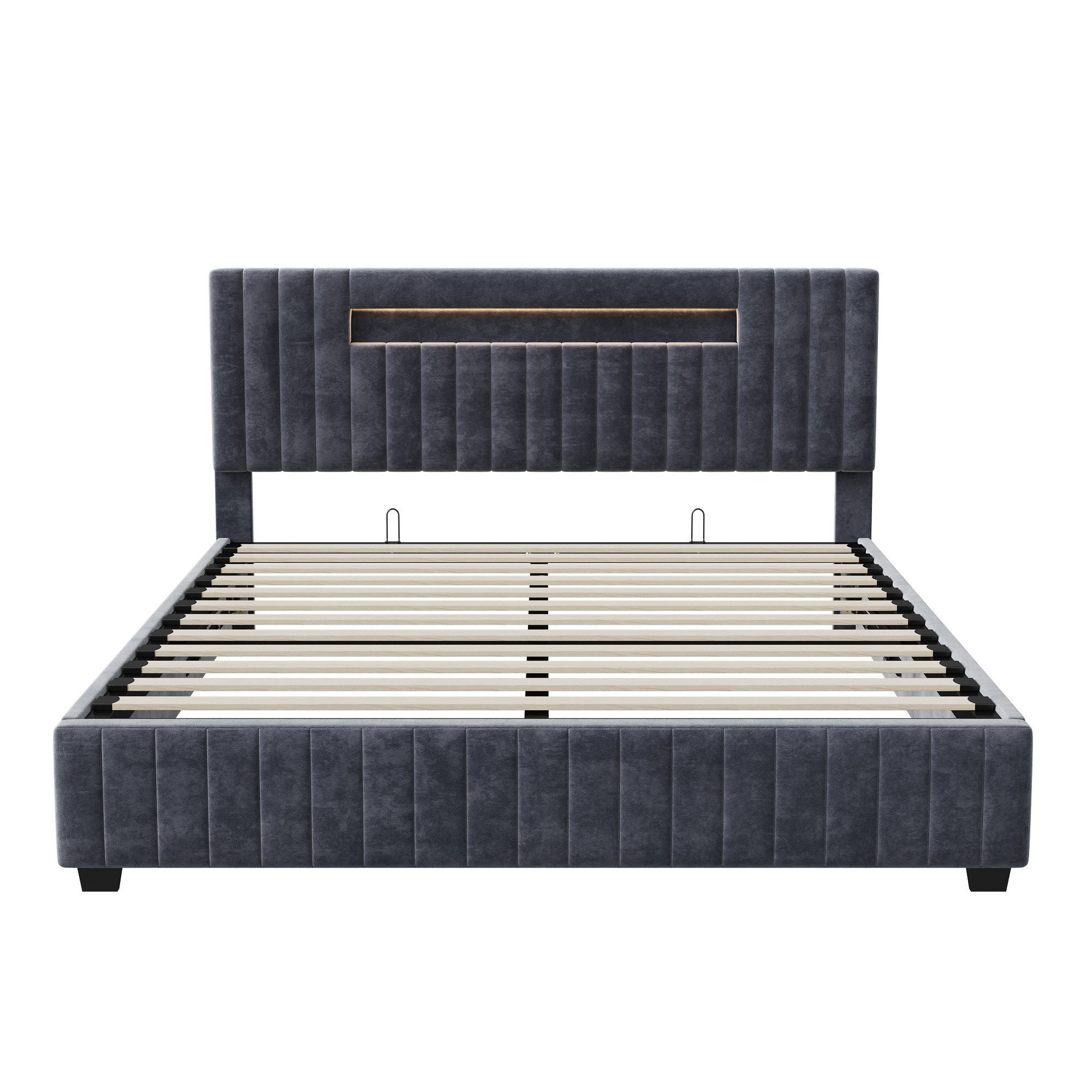 Gdood Polsterbett Doppelbett LED Stauraumbett (1-tlg., Ausgestattet mit hyd günstig online kaufen