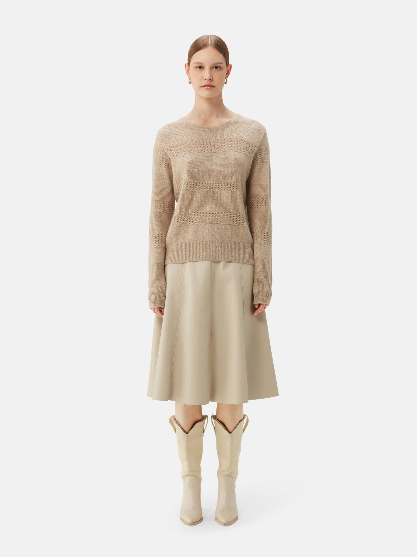 GOBI Cashmere Rundhalspullover Naturfarbe Kaschmir Pullover günstig online kaufen