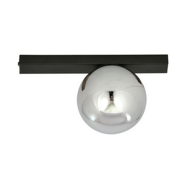 Licht-Erlebnisse Deckenleuchte IRENE, ohne Leuchtmittel, Rauchglas Metall Schwarz Graphit E14 Kugel Schirm Modern