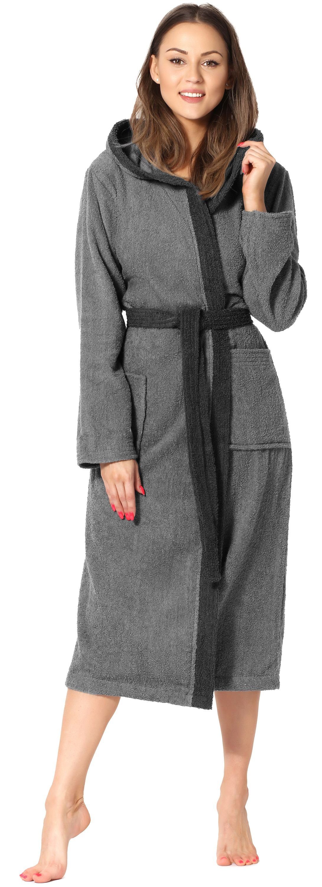 Ladeheid Bademantel Damen Frottee Bademantel aus 100% Baumwolle LA40-191, L günstig online kaufen