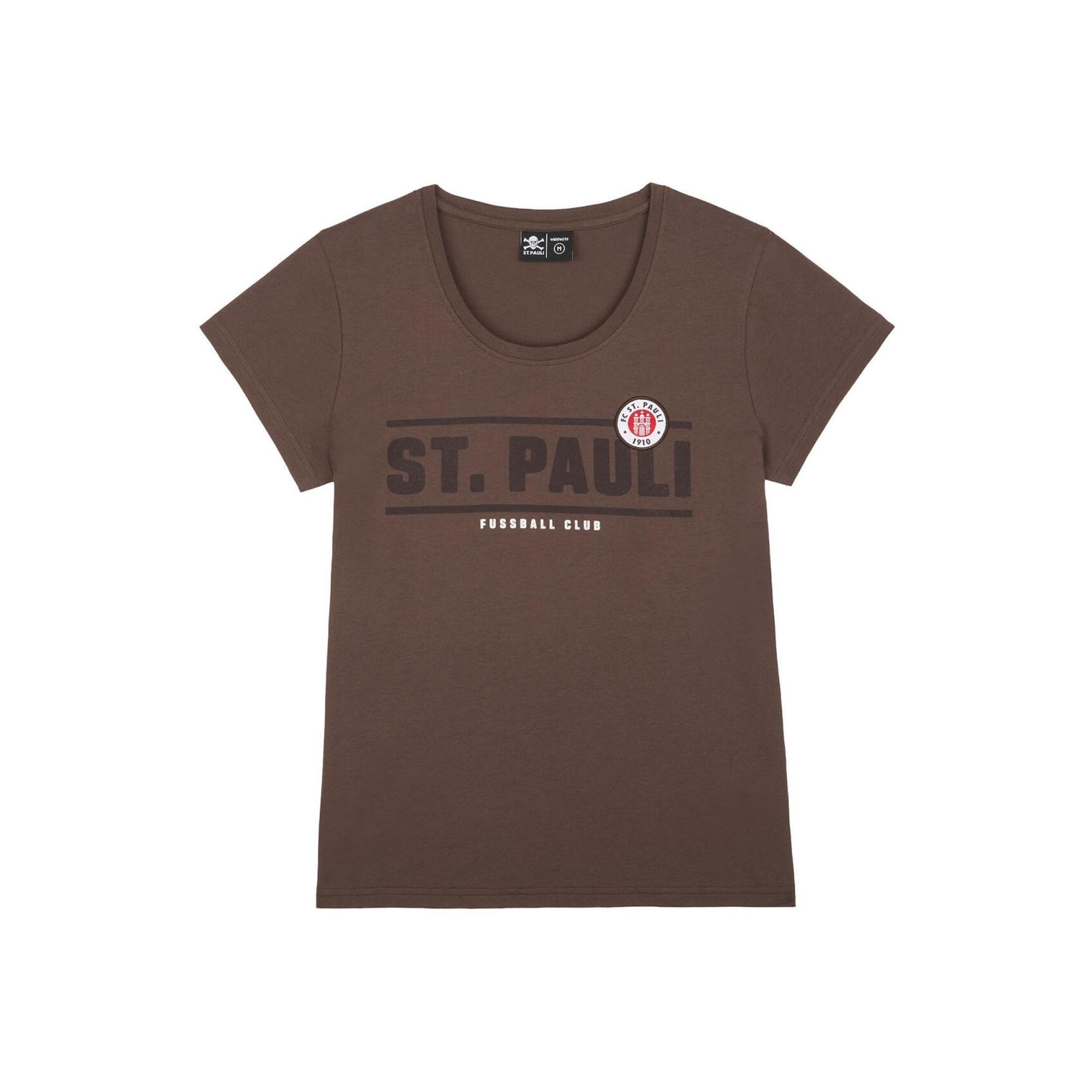 FC St. Pauli T-Shirt FC St. Pauli - T-Shirt Classic mit Logo tailliert - braun