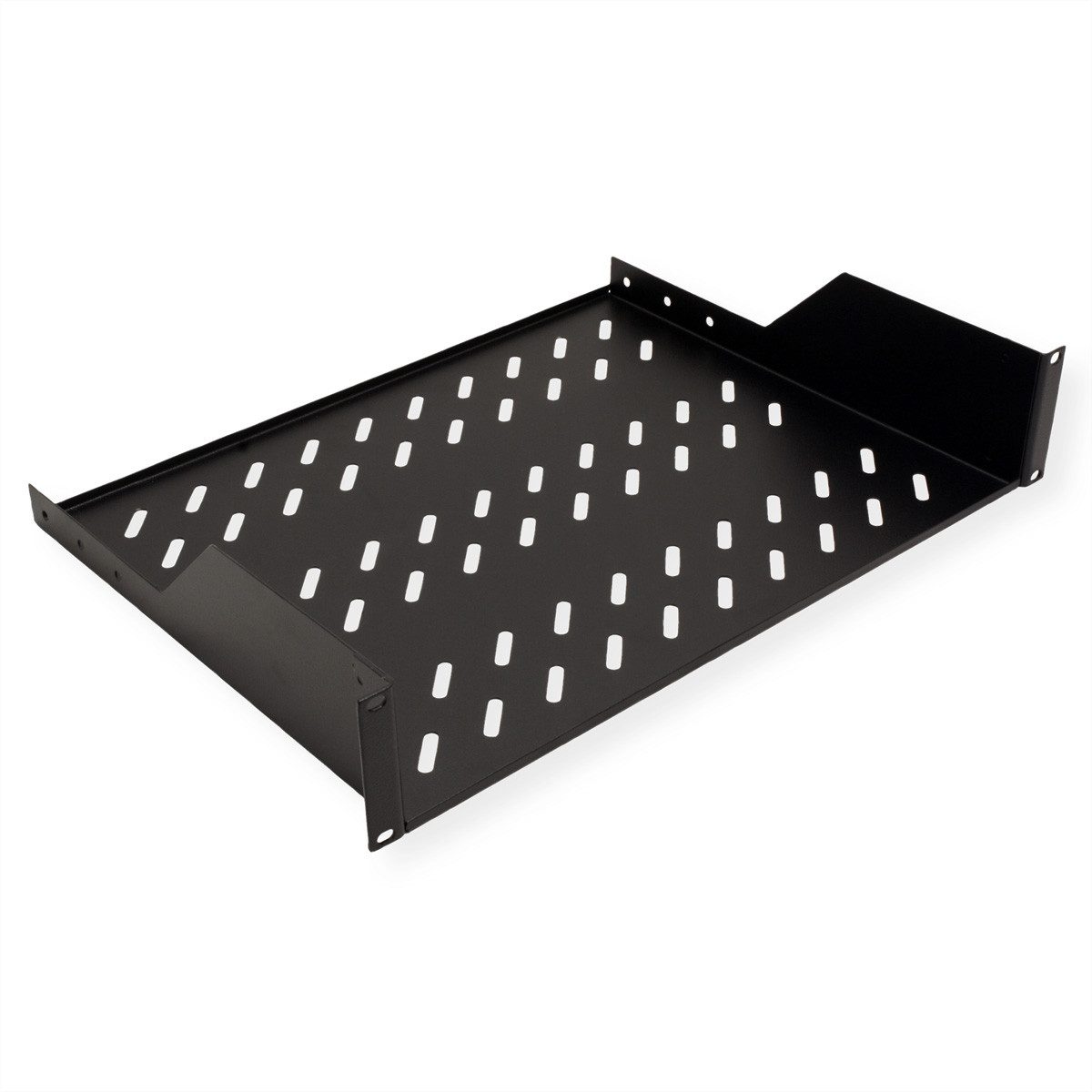 ROLINE Netzwerkschrank 19-Zoll Fachboden 2 HE 350 T, 25kg Tragkraft schwarz