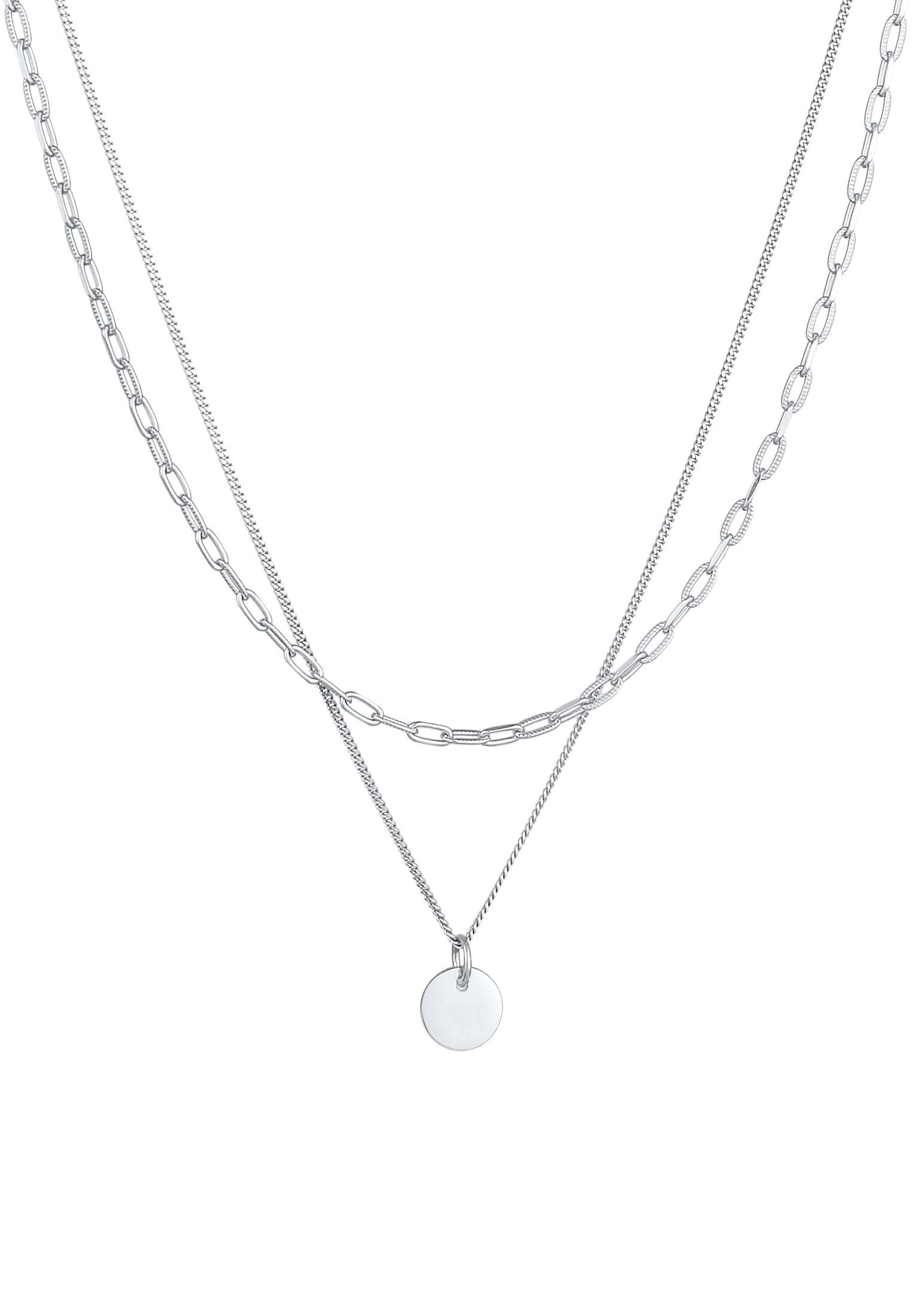 Elli Ketten-Set Layer Plättchen Gliederkette 925 günstig online kaufen