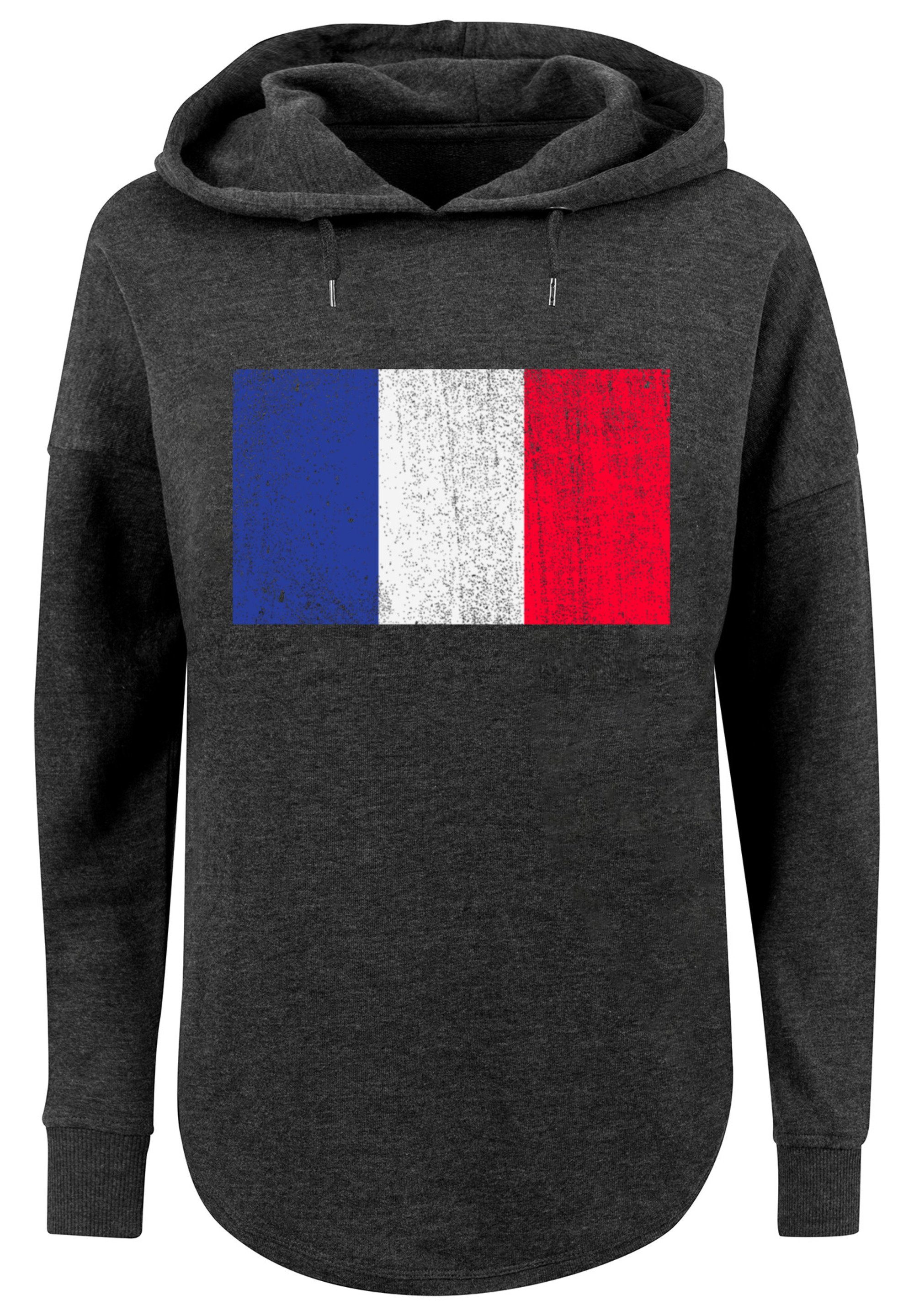 Frankreich distressed France Kapuzenpullover Print charcoal Flagge F4NT4STIC