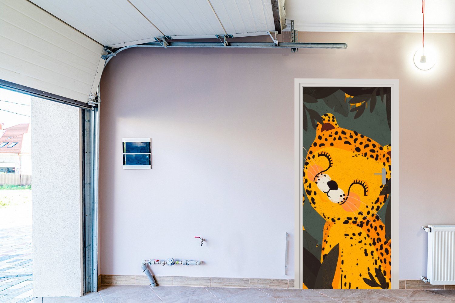 MuchoWow Türtapete Gepard - Tiere Matt, Türaufkleber, (1 Kinder, - Dschungel Tür, Fototapete St), für - cm 75x205 bedruckt