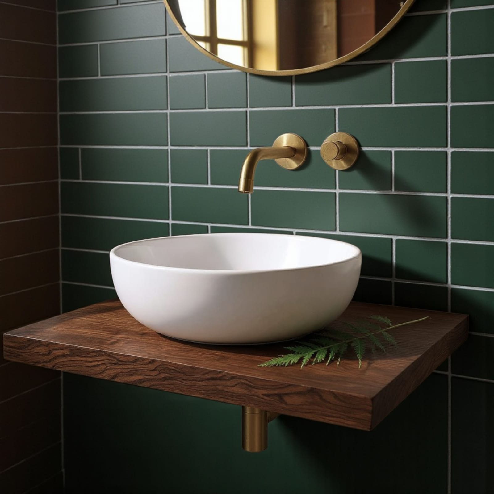 KEINerlei® Waschtischplatte Waschtischplatte Massive Eiche Holz mit gerade Kanten Dunkle braun, tiefe 41/47cm